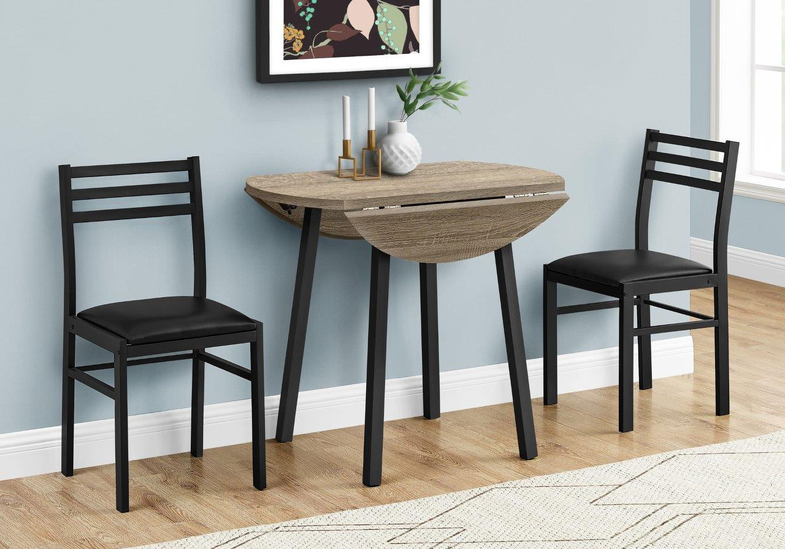 The appearance of 3 Piece Dining Set In Dark Taupe designed by Monarch Specialties in the modern / contemporary interior design. This dark taupe piece of furniture was selected by 1StopBedrooms from to add a touch of cosiness and style into your home. Sku: I 1003. Material: MDF.