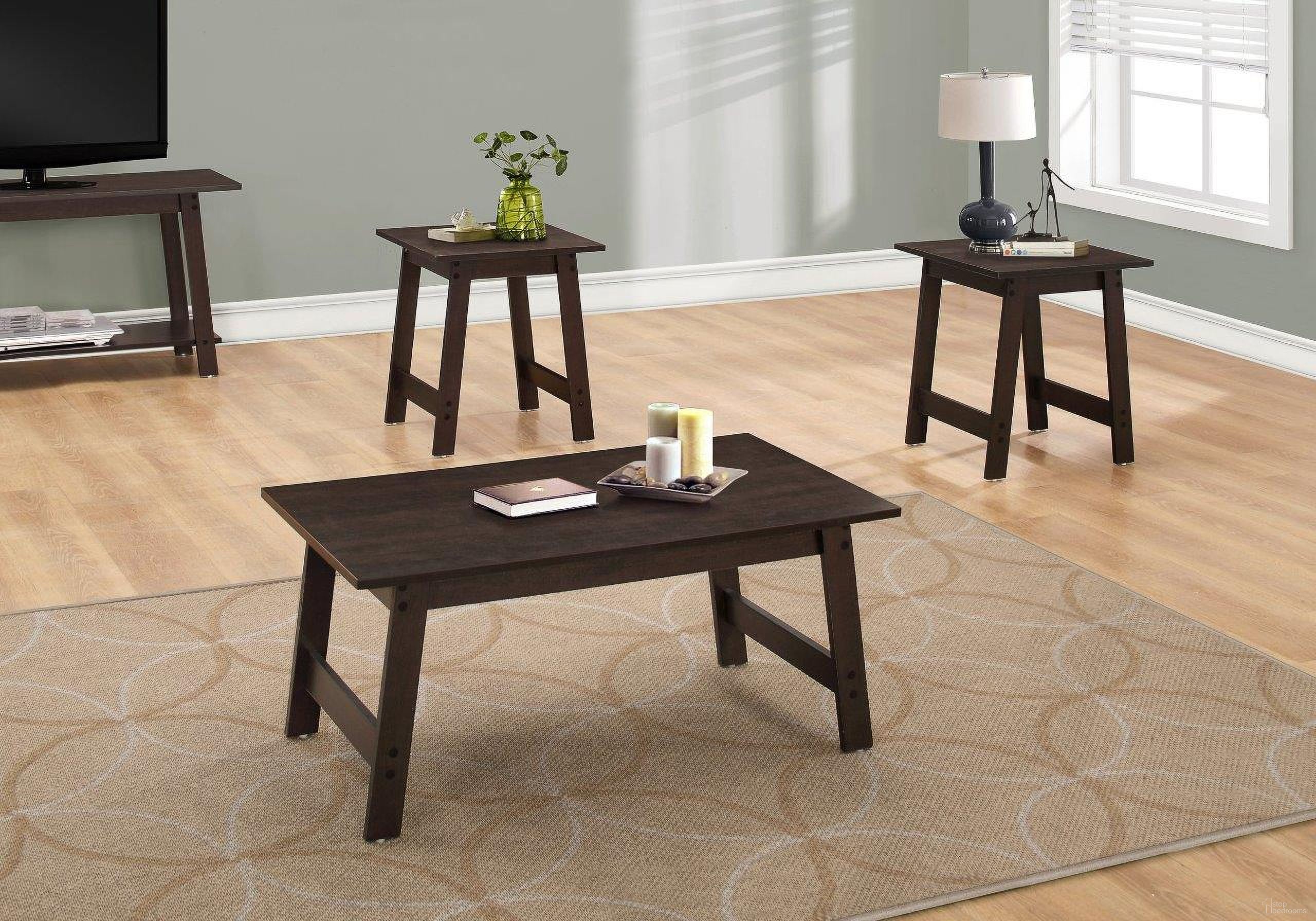 3 Piece Espresso Occasional Table Set I 7930P