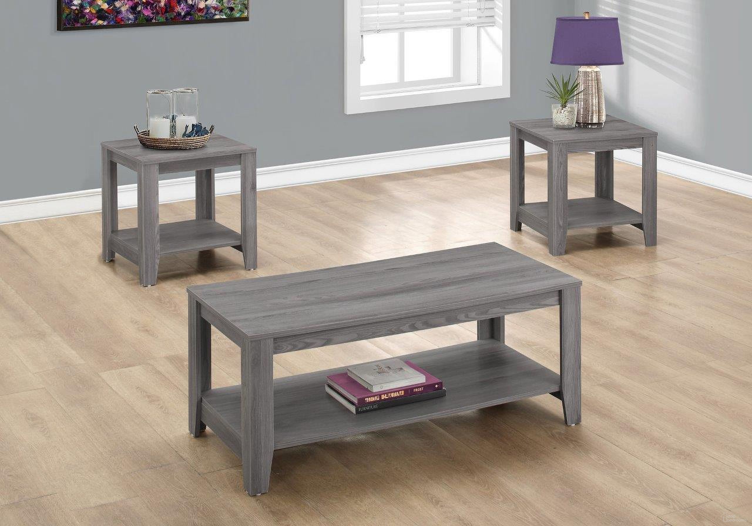 3 Piece Grey Occasional Table Set I 7991P