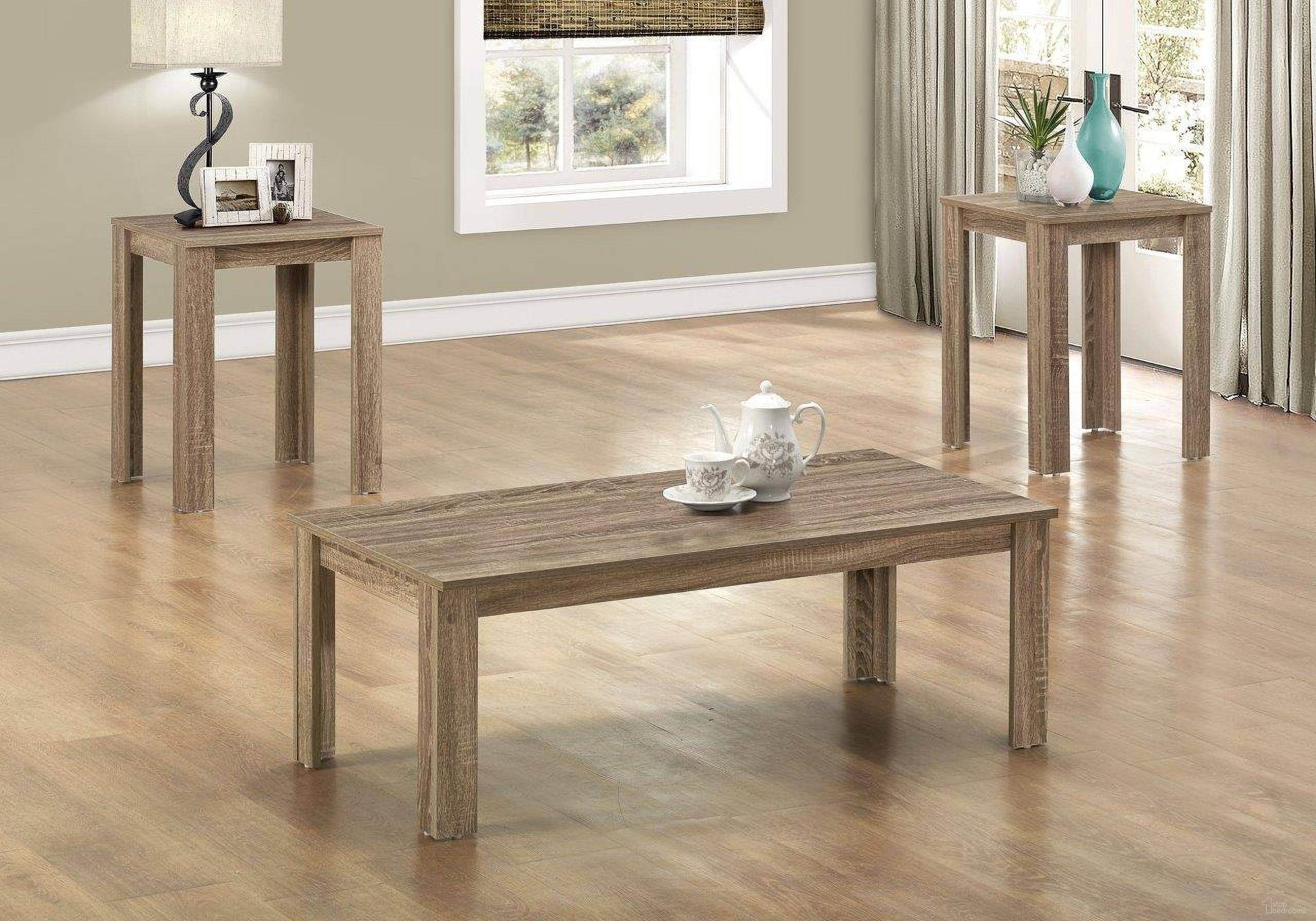 3 Piece Occasional Table Set In Dark Taupe I 7912P