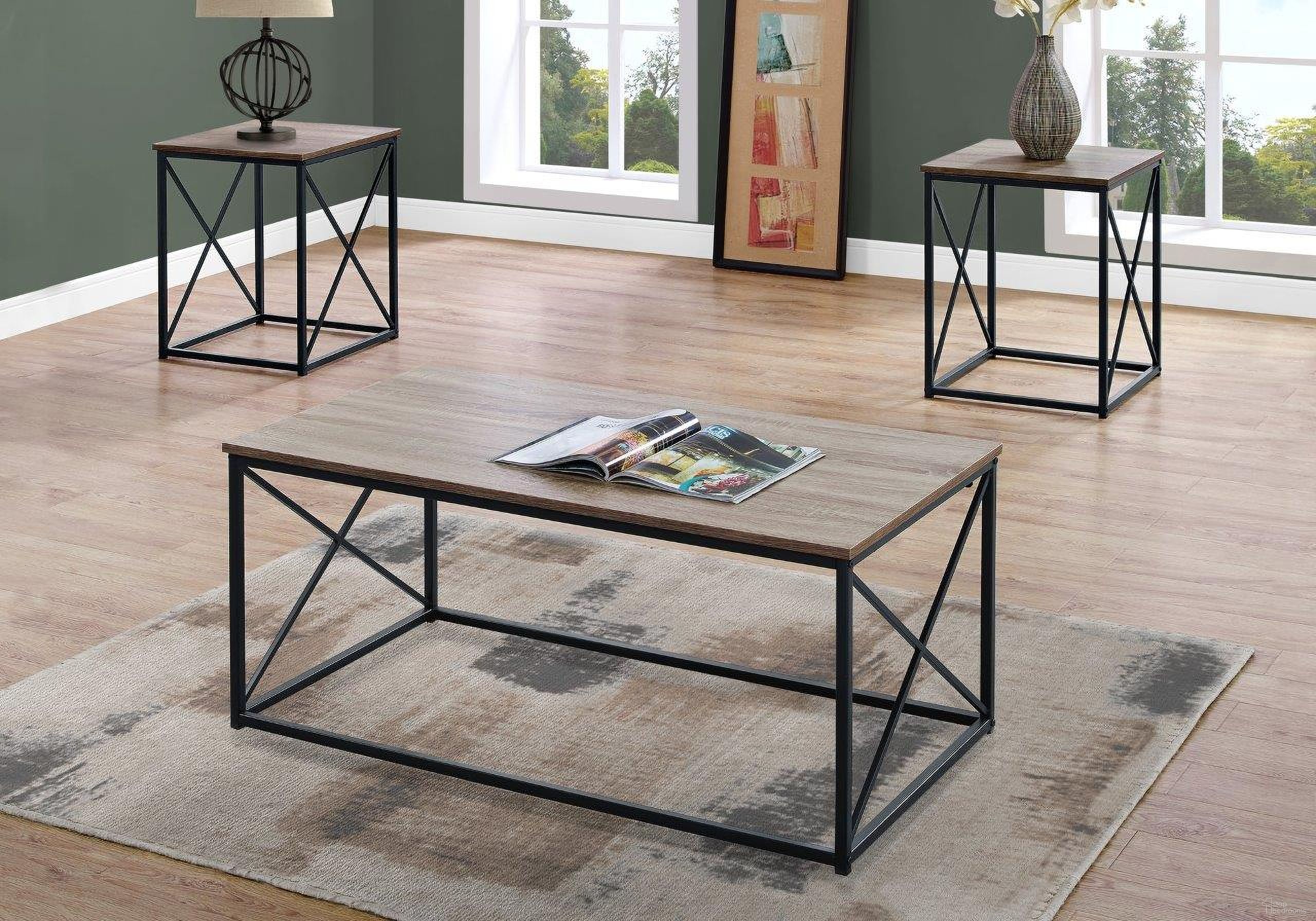 3 Piece Occasional Table Set In Dark Taupe I 7950P