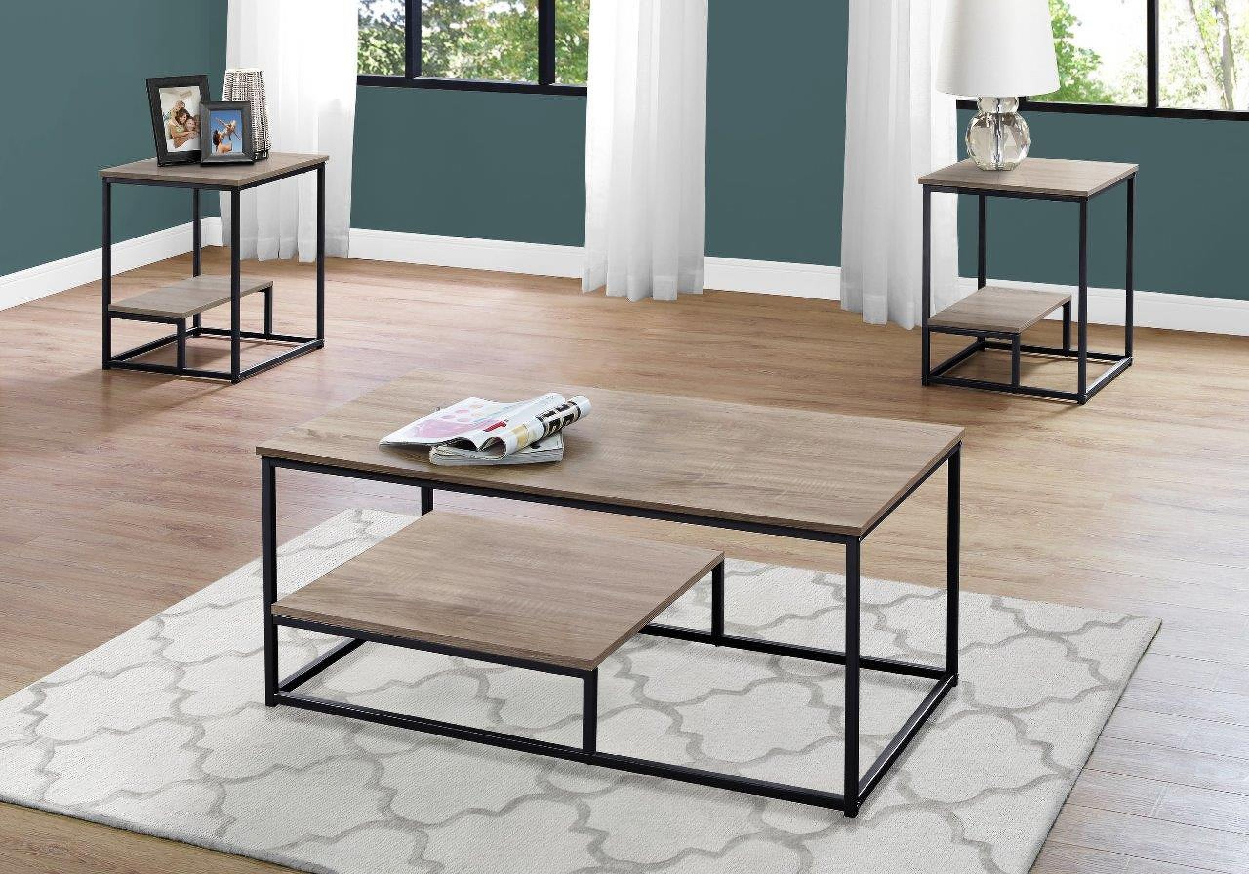 The appearance of 3 Piece Occasional Table Set In Dark Taupe I 7960P designed by Monarch Specialties in the modern / contemporary interior design. This dark taupe piece of furniture  was selected by 1StopBedrooms from  to add a touch of cosiness and style into your home. Sku: I 7960P. Material: MDF.