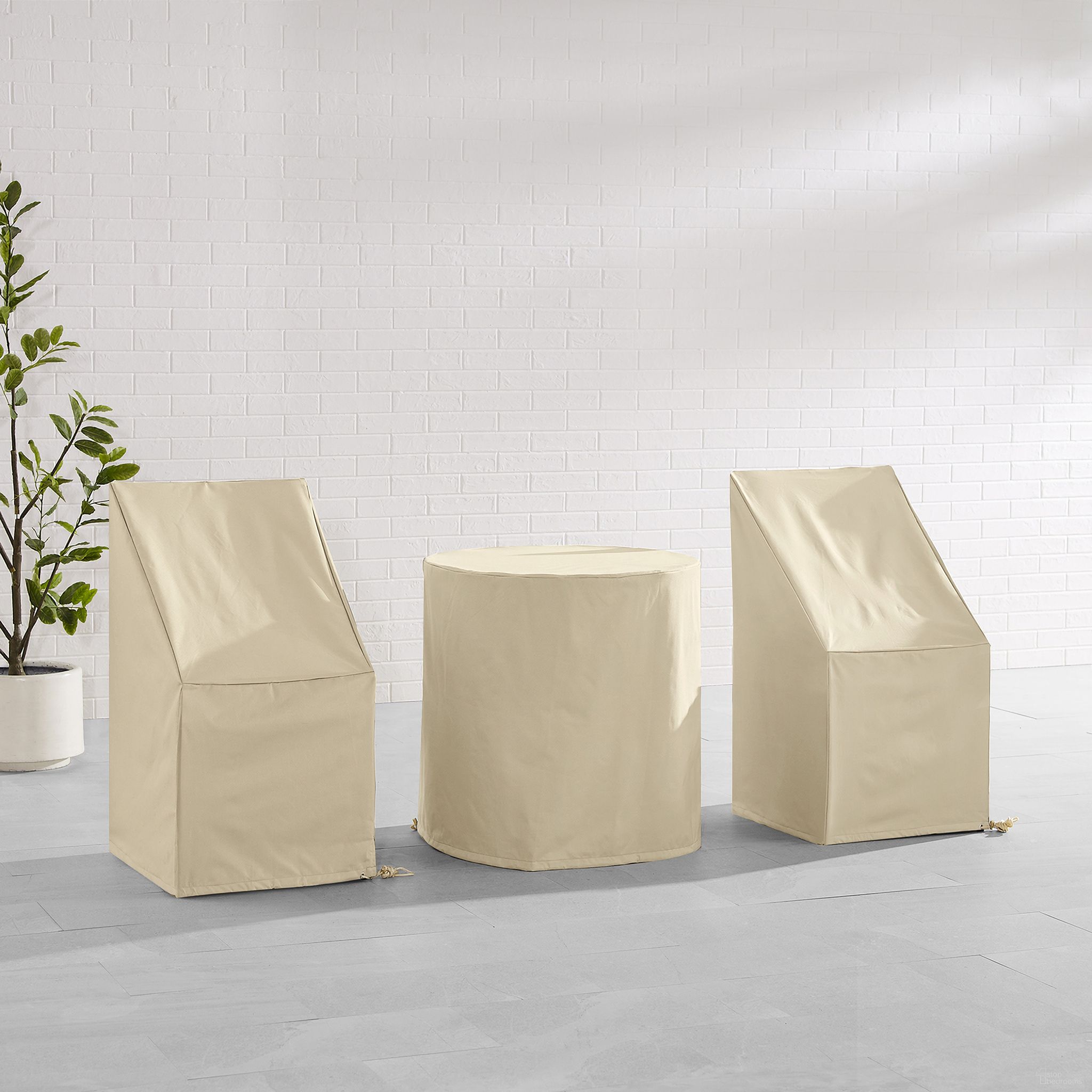 The appearance of 3 Piece Outdoor Bistro Furniture Cover Set In Tan designed by Crosley Brands in the modern / contemporary interior design. This tan piece of furniture  was selected by 1StopBedrooms from Furniture Covers Collection to add a touch of cosiness and style into your home. Sku: CO7513-TA;CO7510-TA. Material: PVC.