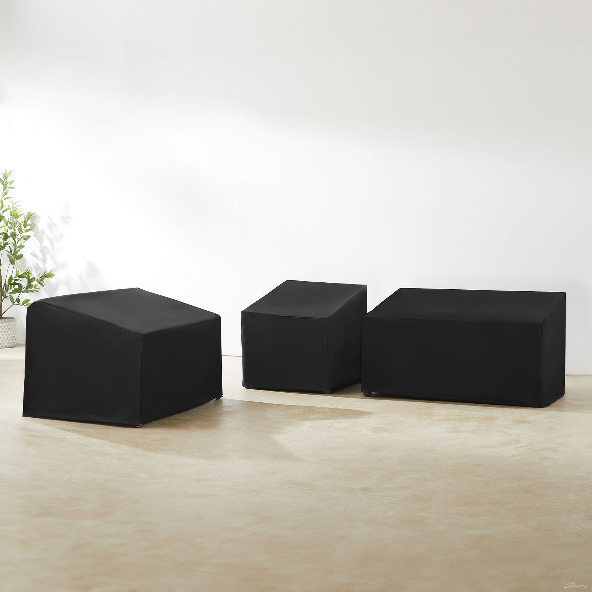 The appearance of 3 Piece Outdoor Sectional Furniture Cover Set In Black designed by Crosley Brands in the modern / contemporary interior design. This black piece of furniture was selected by 1StopBedrooms from Furniture Covers Collection to add a touch of cosiness and style into your home. Sku: CO7501-BK;CO7501-BK;CO7500-BK. Material: PVC.
