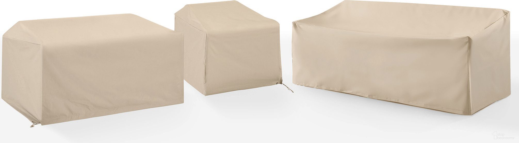 The appearance of 3 Piece Outdoor Sectional Furniture Cover Set In Tan designed by Crosley Brands in the modern / contemporary interior design. This tan piece of furniture was selected by 1StopBedrooms from Furniture Covers Collection to add a touch of cosiness and style into your home. Sku: CO7501-TA;CO7500-TA;CO7503-TA. Material: PVC.