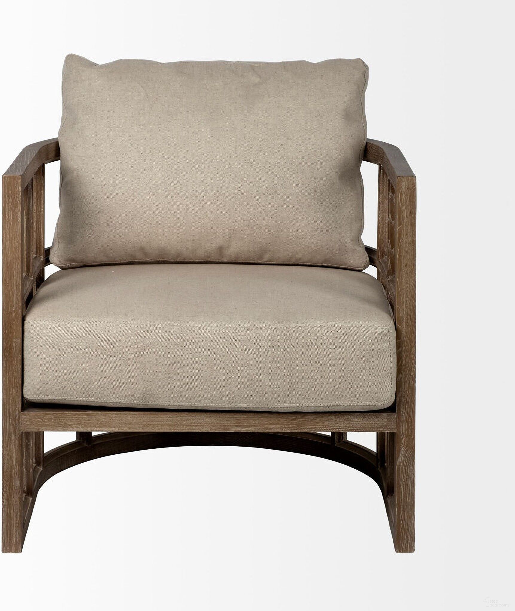 The appearance of 30 Inch Fabric Arm Chair In Brown and Cream designed by Homeroots in the transitional interior design. This brown and cream piece of furniture  was selected by 1StopBedrooms from  to add a touch of cosiness and style into your home. Sku: 380644. Material: Fabric.