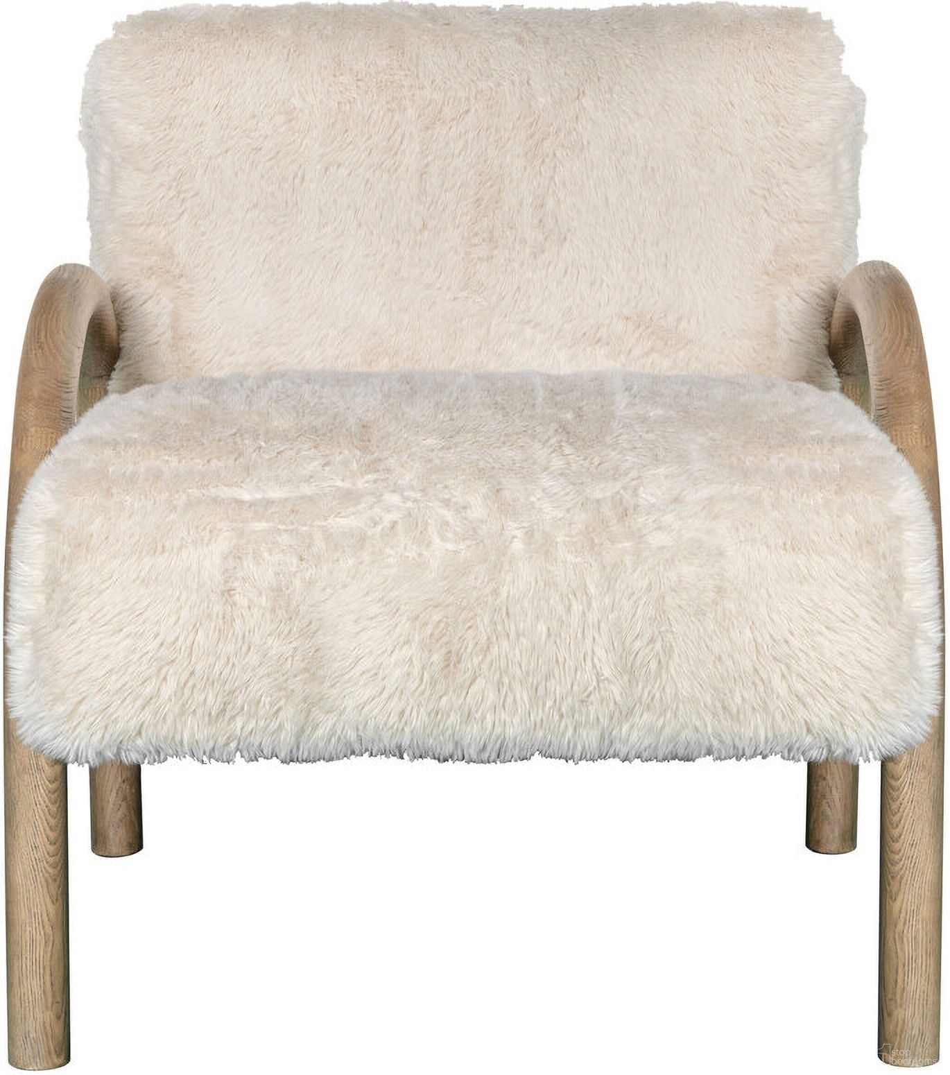 The appearance of 30 Inch Faux Fur and Wood Arm Chair In Off White and Natural designed by Homeroots in the modern / contemporary interior design. This off white and natural piece of furniture was selected by 1StopBedrooms from to add a touch of cosiness and style into your home. Sku: 635752. Material: Wood.