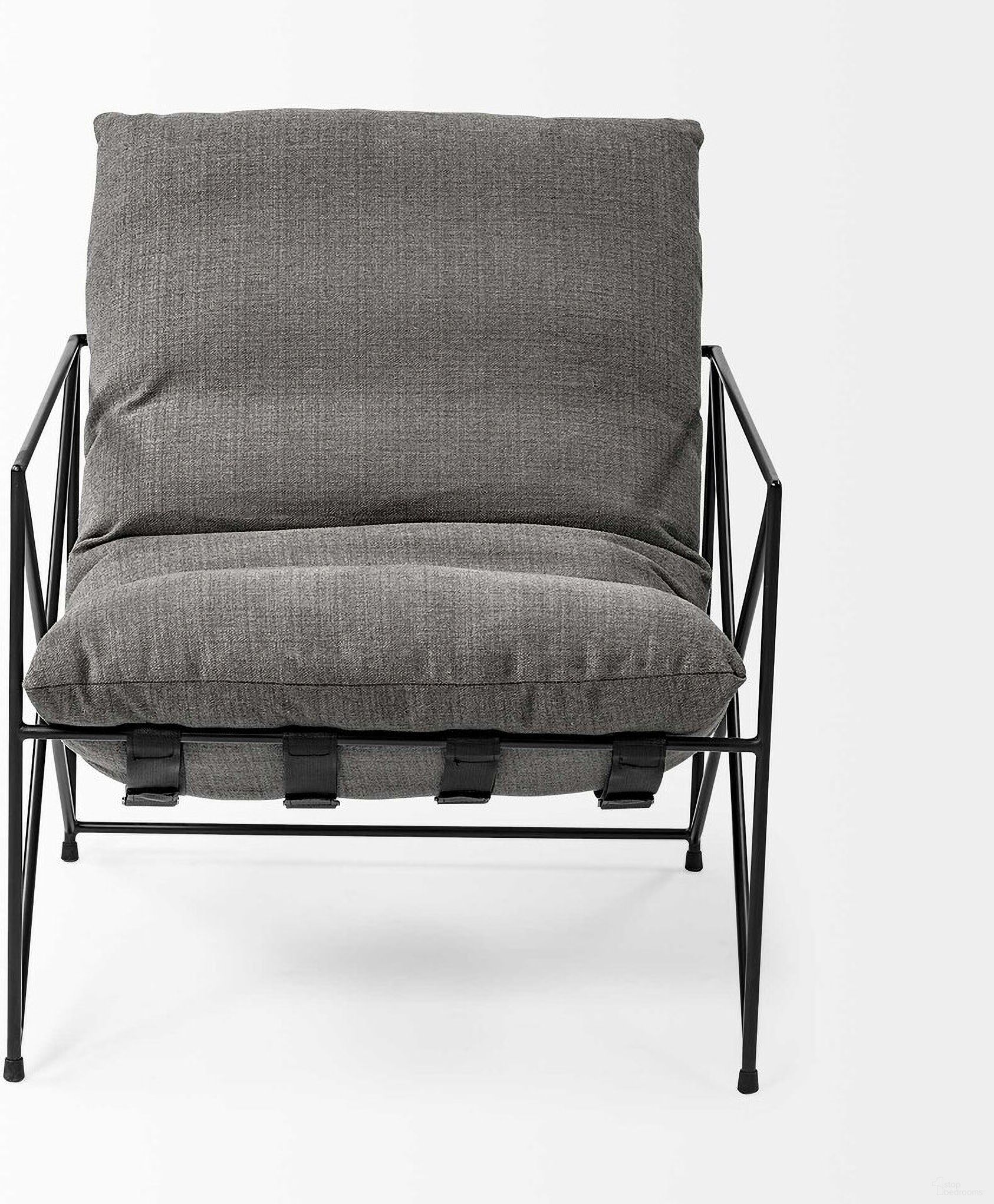 30 Inch Linen Lounge Chair In Gray and Black