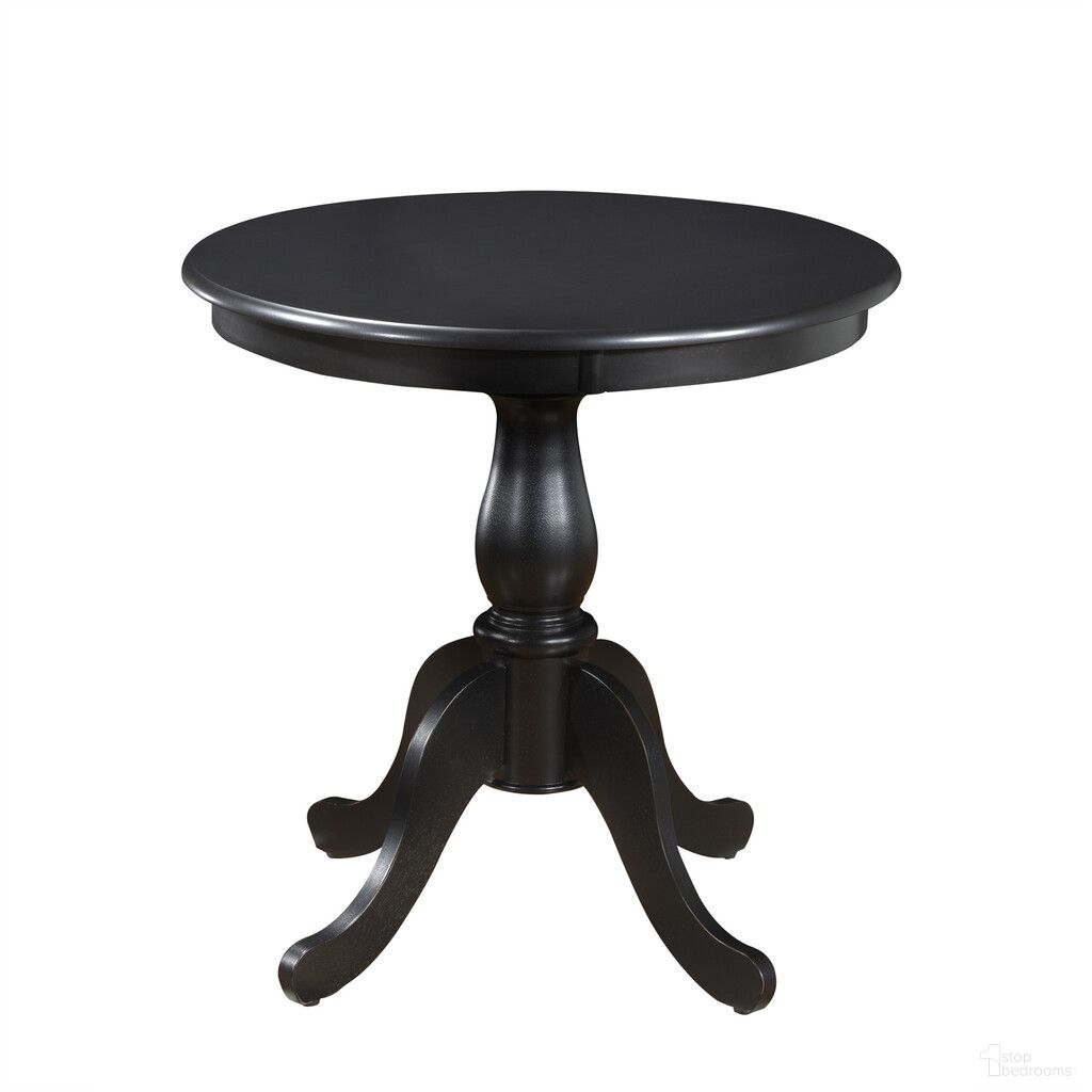 30 Inch Rounded Solid Manufactured Wood and Solid Wood Pedestal Base Dining Table In Black