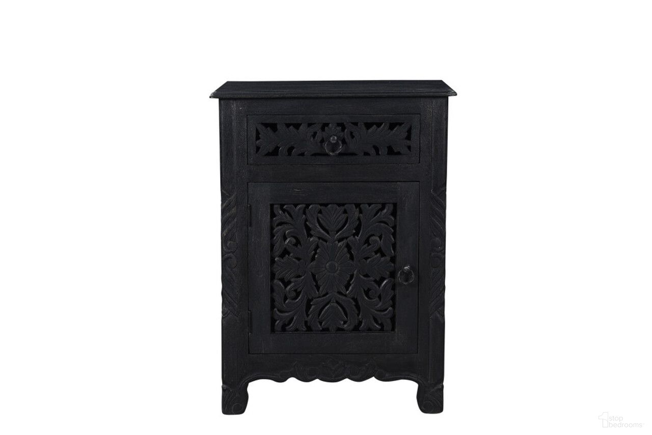 The appearance of 30 Inch Solid Wood Distressed One Drawer Nightstand In Black designed by Homeroots in the rustic / southwestern interior design. This black piece of furniture was selected by 1StopBedrooms from to add a touch of cosiness and style into your home. Sku: 521199. Material: Solid Wood.