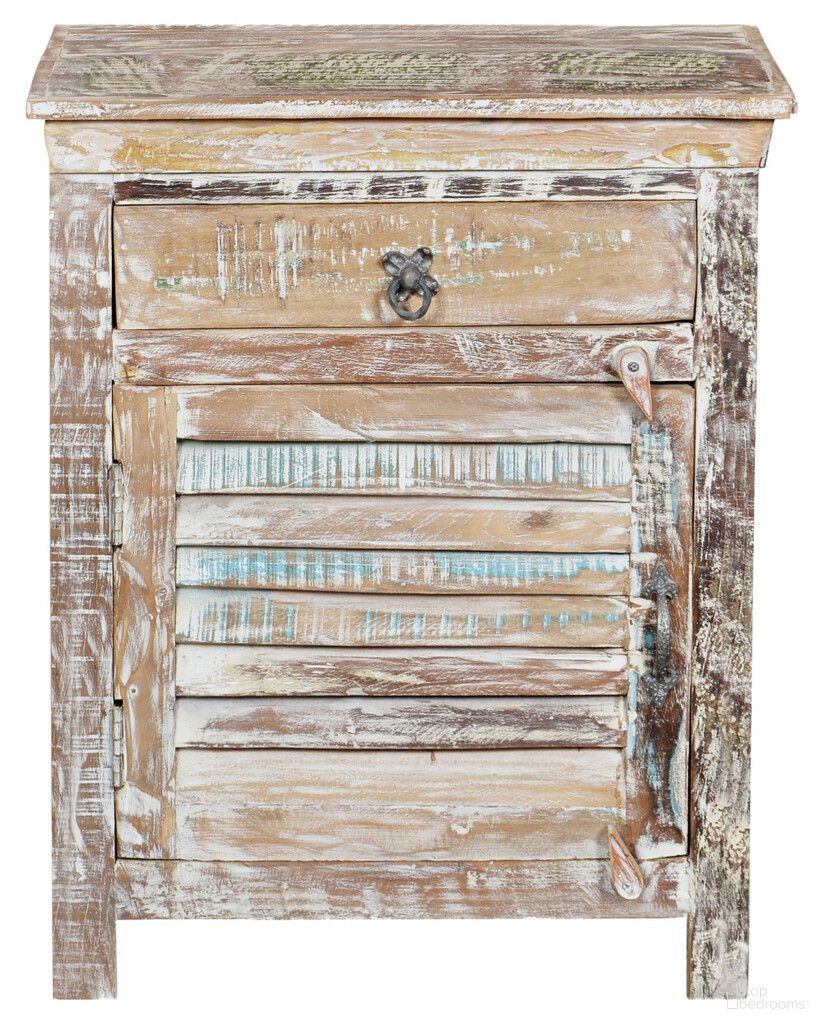 The appearance of 30 Inch Solid Wood Distressed One Drawer Nightstand In White designed by Homeroots in the rustic / southwestern interior design. This white piece of furniture was selected by 1StopBedrooms from to add a touch of cosiness and style into your home. Sku: 521205. Material: Solid Wood.
