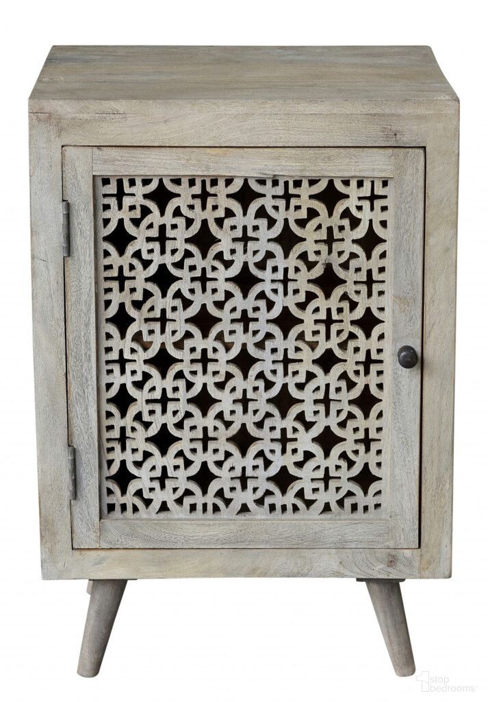 30 Inch Solid Wood Nightstand In Gray