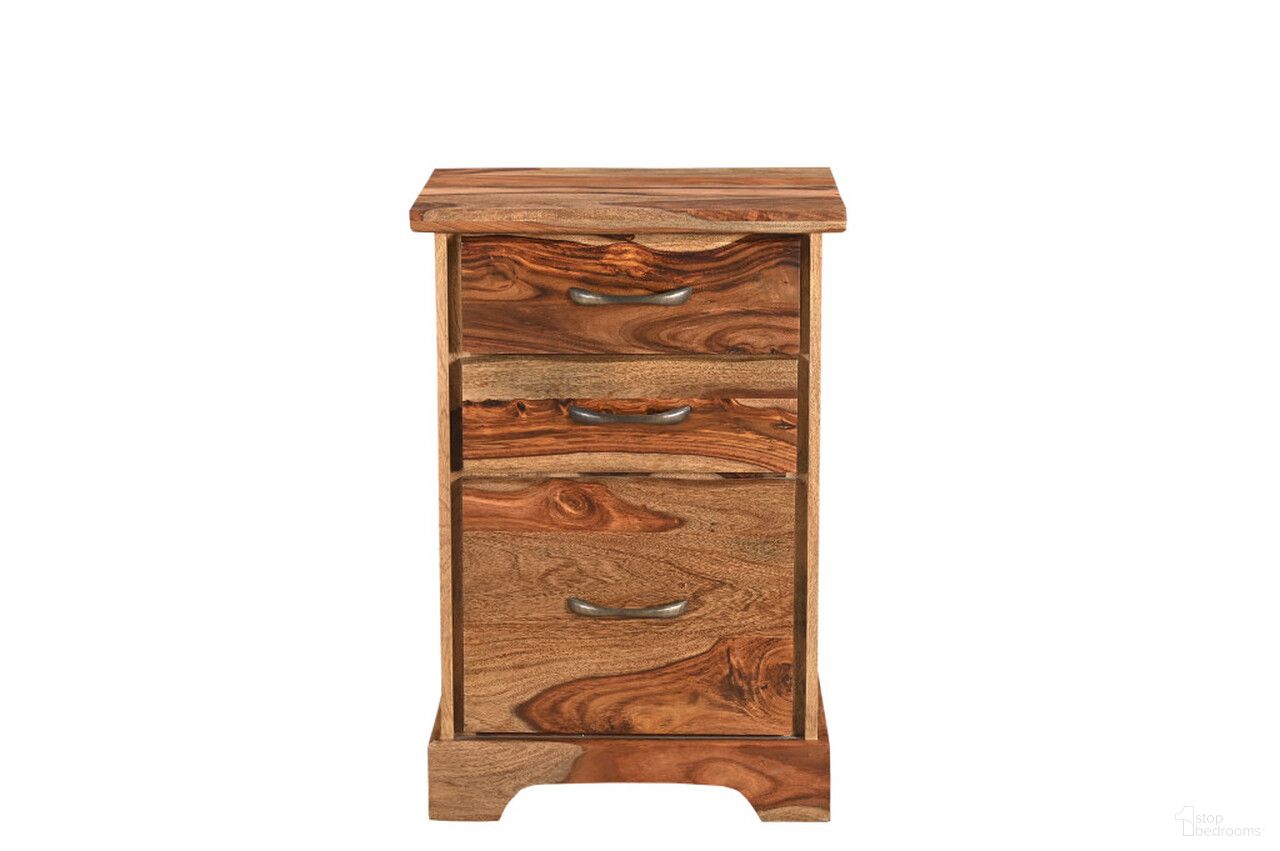 30 Inch Solid Wood Three Drawers Filing Cabinet In Natural