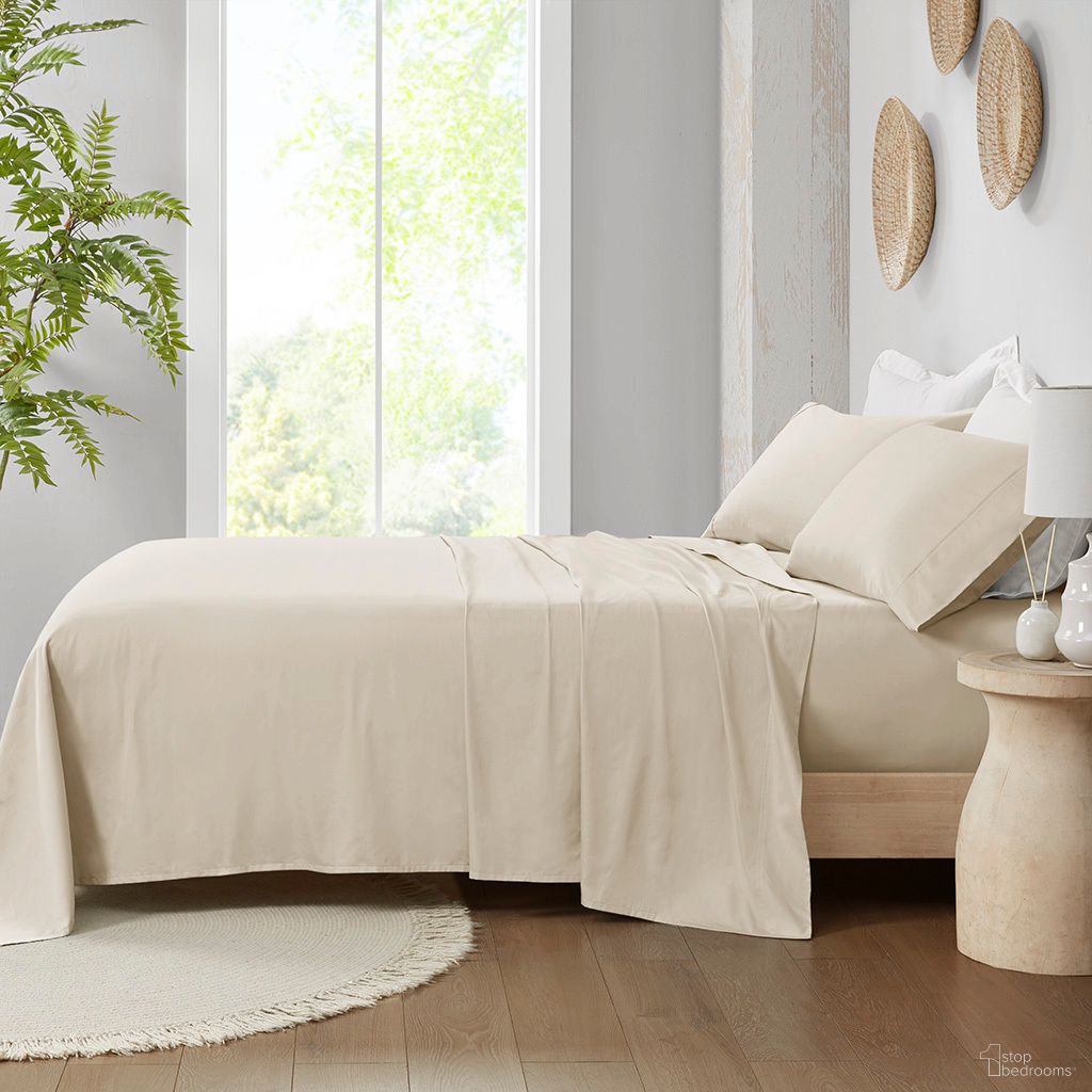 300 Thread Count Organic Cotton Deep Pocket 4 Piece King Sheet Set In Taupe