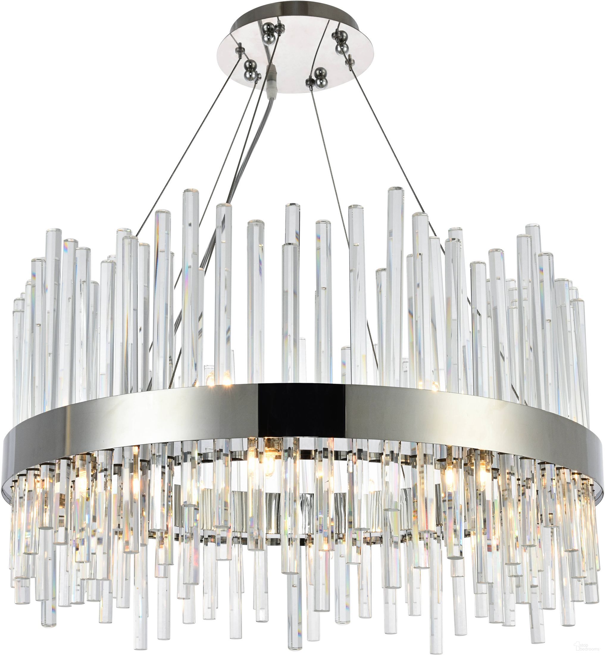 The appearance of Dallas 25" Chrome 16 Light Chandelier With Clear Royal Cut Crystal Trim designed by Elegant Lighting in the glam interior design. This chrome piece of furniture  was selected by 1StopBedrooms from Dallas Collection to add a touch of cosiness and style into your home. Sku: 3000D25C. Material: Metal.
