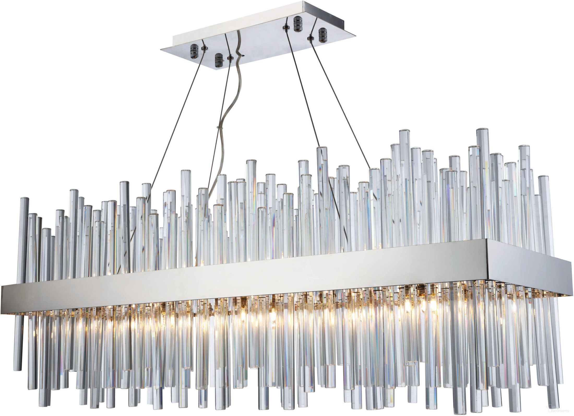 The appearance of Dallas 12" Chrome 20 Light Chandelier With Clear Royal Cut Crystal Trim designed by Elegant Lighting in the glam interior design. This chrome piece of furniture was selected by 1StopBedrooms from Dallas Collection to add a touch of cosiness and style into your home. Sku: 3000G36C. Material: Metal.