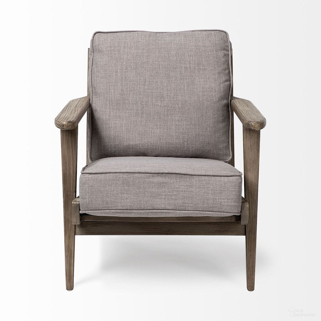 31 Inch Fabric Lounge Chair In Brown and Gray