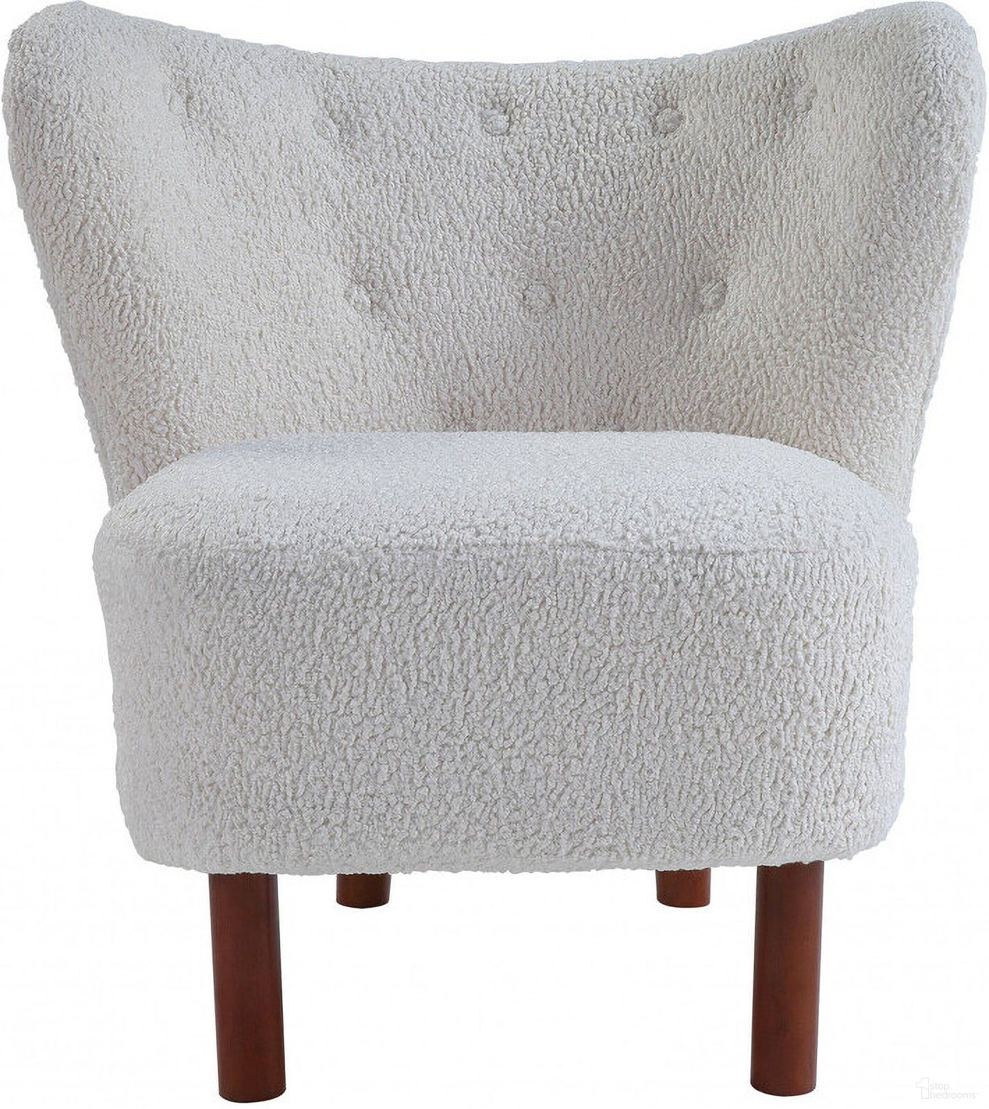 The appearance of 31 Inch Sherpa Polka Dots Wingback Chair In White and Brown designed by Homeroots in the transitional interior design. This white and brown piece of furniture  was selected by 1StopBedrooms from  to add a touch of cosiness and style into your home. Sku: 486591. Material: Fabric.