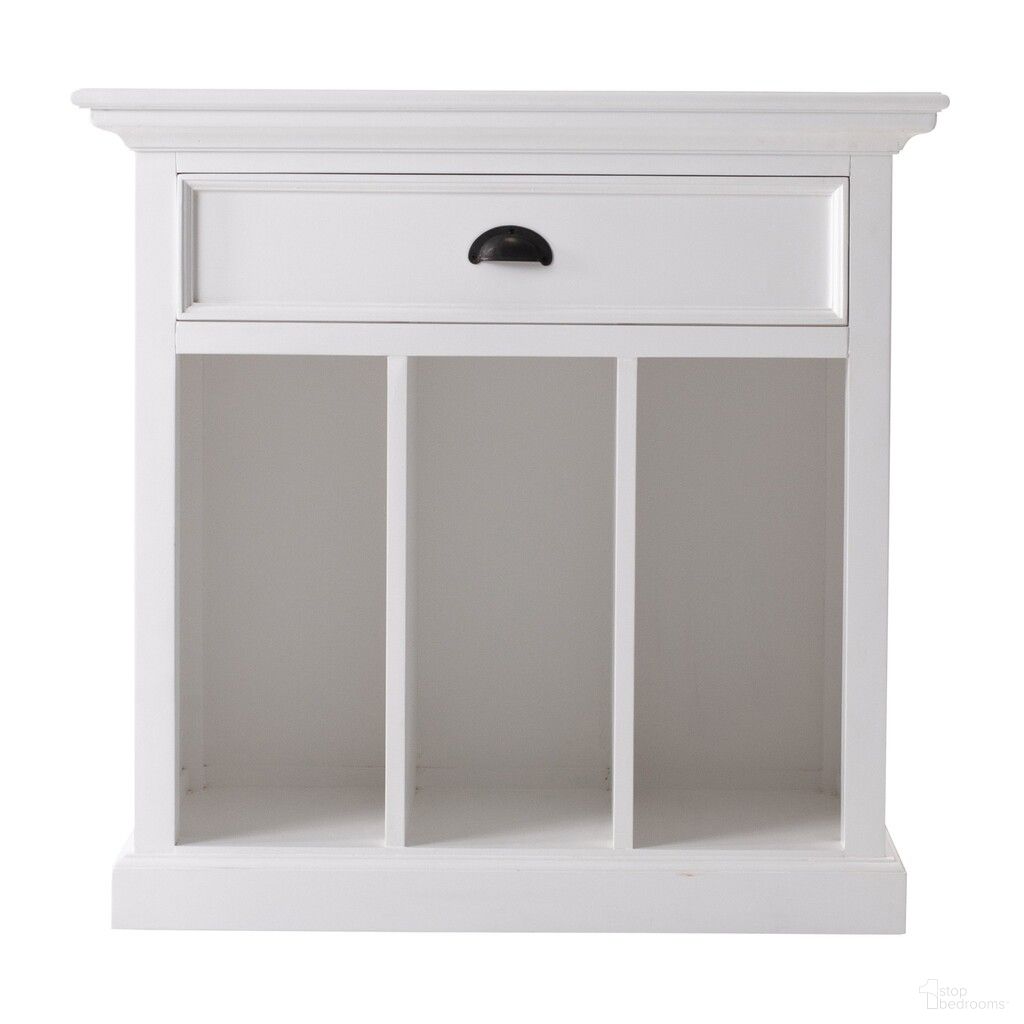 31 Inch Solid and Manufactured Wood Nightstand In White
