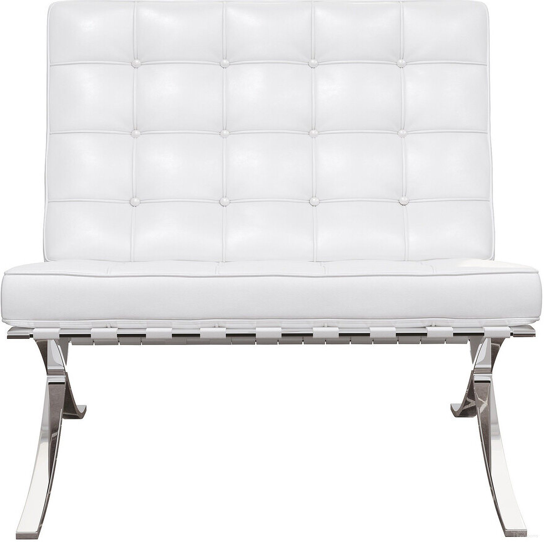 The appearance of 32 Inch Italian Leather Tufted Lounge Chair In White and Silver designed by Homeroots in the modern / contemporary interior design. This white and silver piece of furniture was selected by 1StopBedrooms from to add a touch of cosiness and style into your home. Sku: 520598. Material: Genuine Leather.