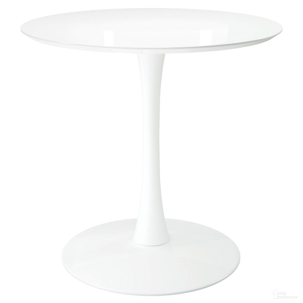 32 Inch Metal Dining Table In White