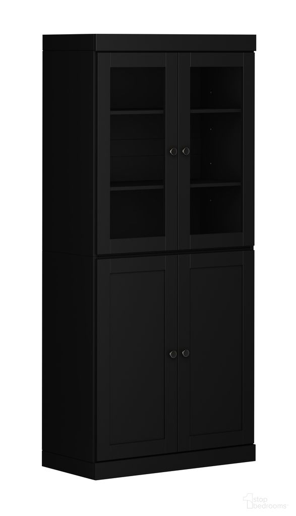 The appearance of 32 Inch Pantry Cabinet with Clear Glass and Shaker Doors In Black designed by Palace Imports in the modern / contemporary interior design. This black piece of furniture was selected by 1StopBedrooms from to add a touch of cosiness and style into your home. Sku: 3257. Material: Solid Pine Wood.