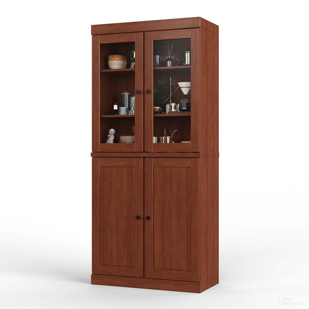 The appearance of 32 Inch Pantry Cabinet with Clear Glass Doors and 2-Drawers In Mocha designed by Palace Imports in the modern / contemporary interior design. This mocha piece of furniture was selected by 1StopBedrooms from to add a touch of cosiness and style into your home. Sku: 9463. Material: Solid Pine Wood.