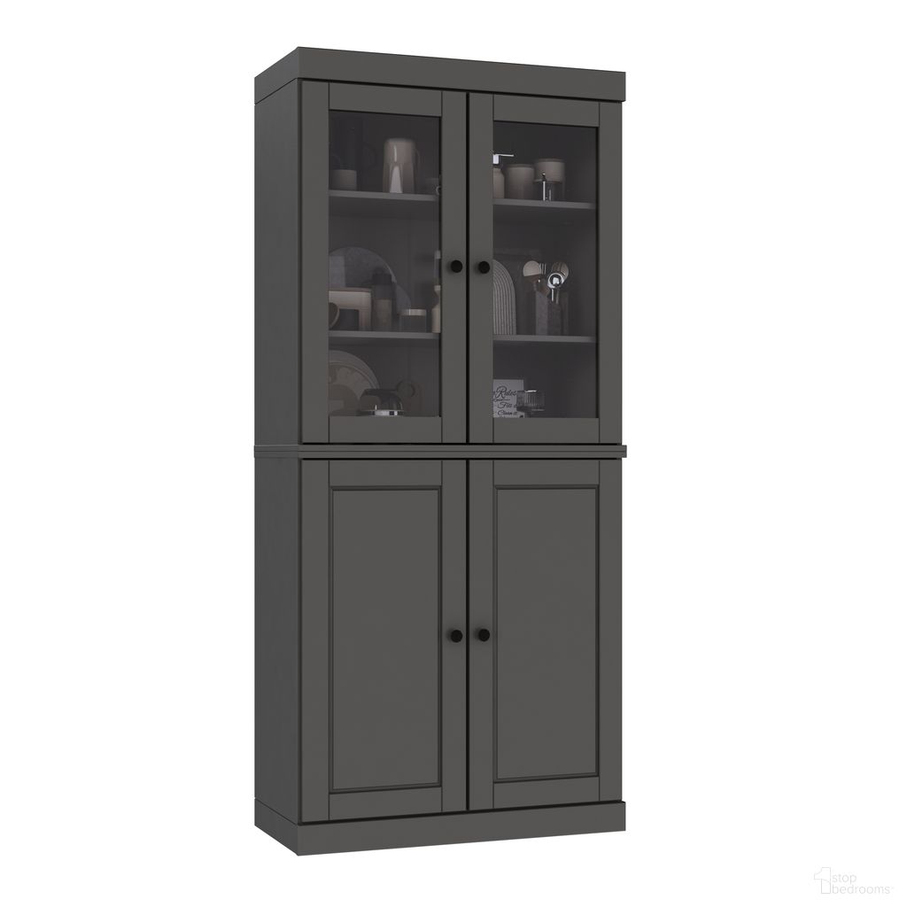 The appearance of 32 Inch Pantry Cabinet with Raised Panel and Clear Glass Doors In Gray designed by Palace Imports in the modern / contemporary interior design. This gray piece of furniture was selected by 1StopBedrooms from to add a touch of cosiness and style into your home. Sku: 9475. Material: Solid Pine Wood.