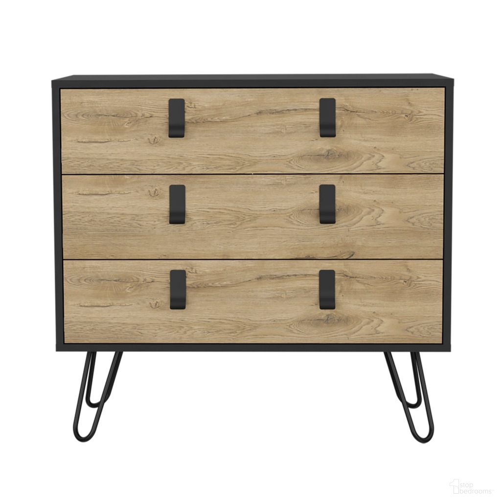 The appearance of 32 Inch Three Drawer Dresser In Black and Natural designed by Homeroots in the modern / contemporary interior design. This black and natural piece of furniture was selected by 1StopBedrooms from to add a touch of cosiness and style into your home. Sku: 546611. Material: Wood.