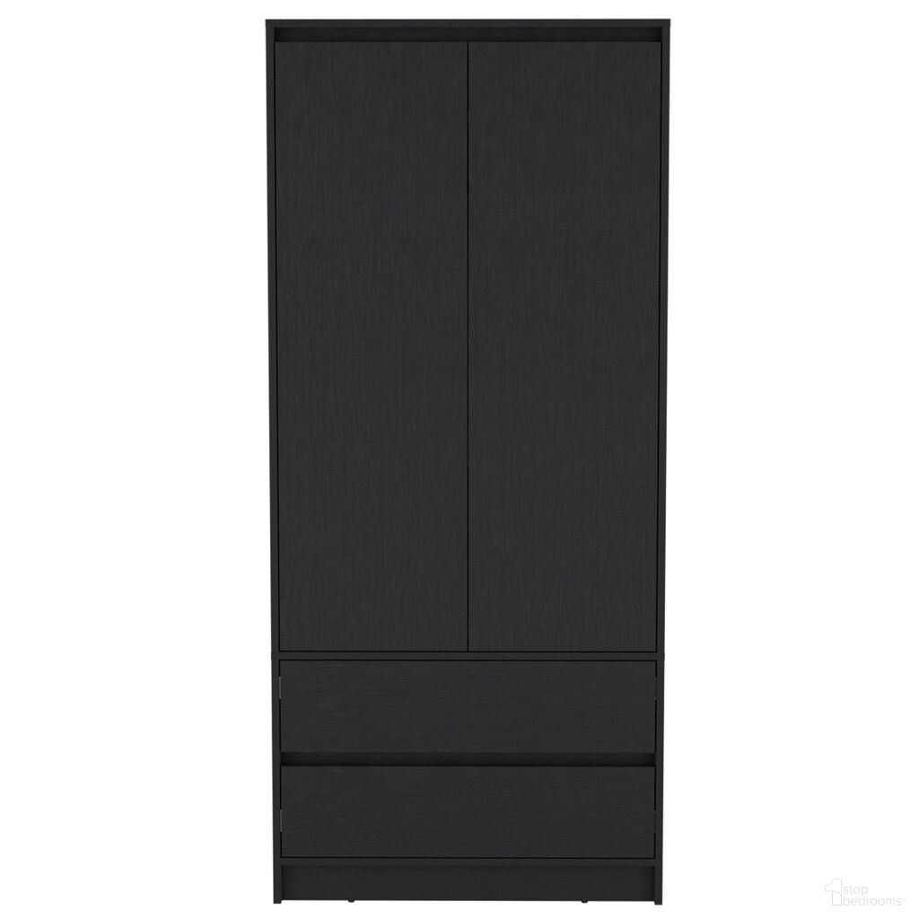 The appearance of 32 Inch Two Drawer Combo Dresser In Black designed by Homeroots in the modern / contemporary interior design. This black piece of furniture  was selected by 1StopBedrooms from  to add a touch of cosiness and style into your home. Sku: 524958. Material: Wood.