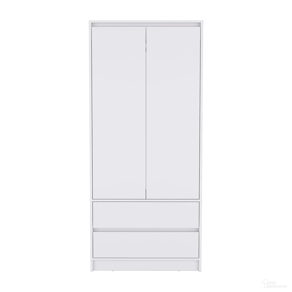 The appearance of 32 Inch Two Drawer Combo Dresser In White designed by Homeroots in the modern / contemporary interior design. This white piece of furniture  was selected by 1StopBedrooms from  to add a touch of cosiness and style into your home. Sku: 524957. Material: Wood.