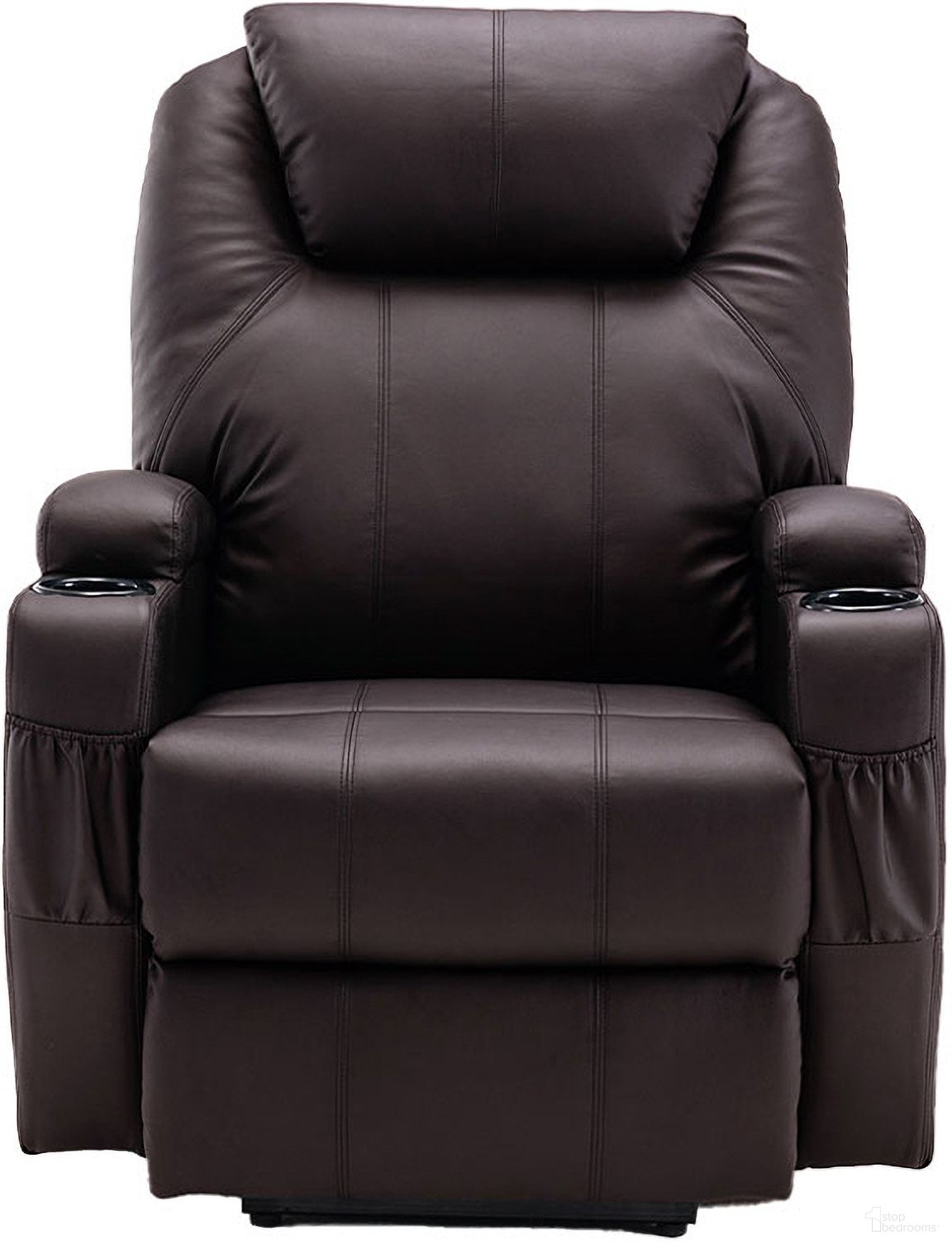 The appearance of 33 Inch Faux Leather Power Heated Massage Lift Assist Recliner In Brown designed by Homeroots in the transitional interior design. This brown piece of furniture was selected by 1StopBedrooms from to add a touch of cosiness and style into your home. Sku: 520900. Material: Faux Leather.