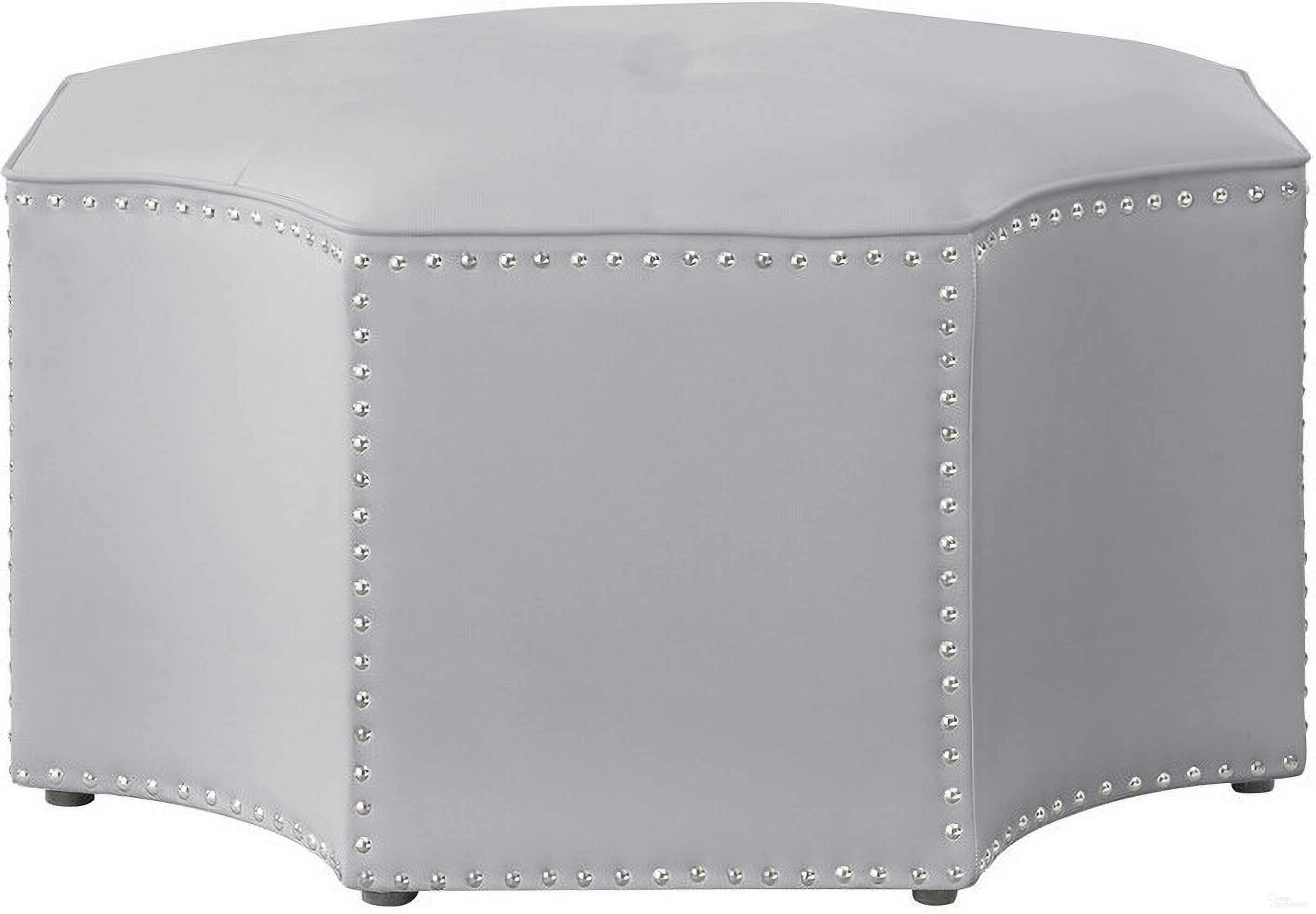 The appearance of 33 Inch Faux Leather Tufted Octagonal Cocktail Ottoman In Silver designed by Homeroots in the modern / contemporary interior design. This silver piece of furniture  was selected by 1StopBedrooms from  to add a touch of cosiness and style into your home. Sku: 490604. Material: Faux Leather.