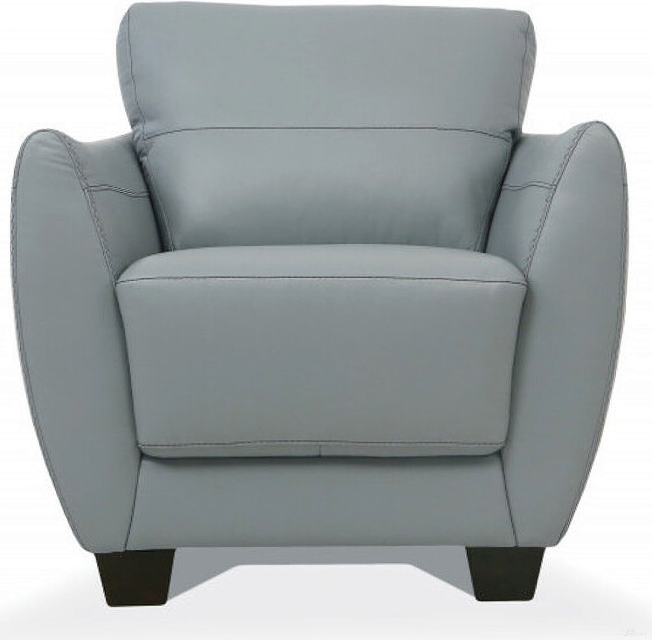 The appearance of 33 Inch Genuine Leather Arm Chair In Gray and Black designed by Homeroots in the modern / contemporary interior design. This gray and black piece of furniture  was selected by 1StopBedrooms from  to add a touch of cosiness and style into your home. Sku: 515764. Material: Genuine Leather.