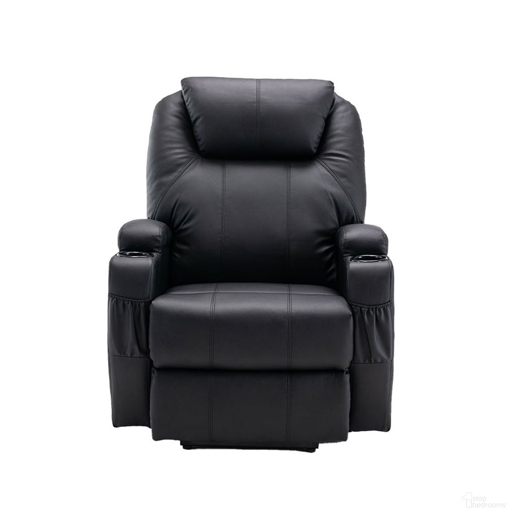 The appearance of 33 Inch Power Heated Massage Lift Assist Recliner In Black designed by Homeroots in the modern / contemporary interior design. This black piece of furniture was selected by 1StopBedrooms from to add a touch of cosiness and style into your home. Sku: 520899. Material: Faux Leather.