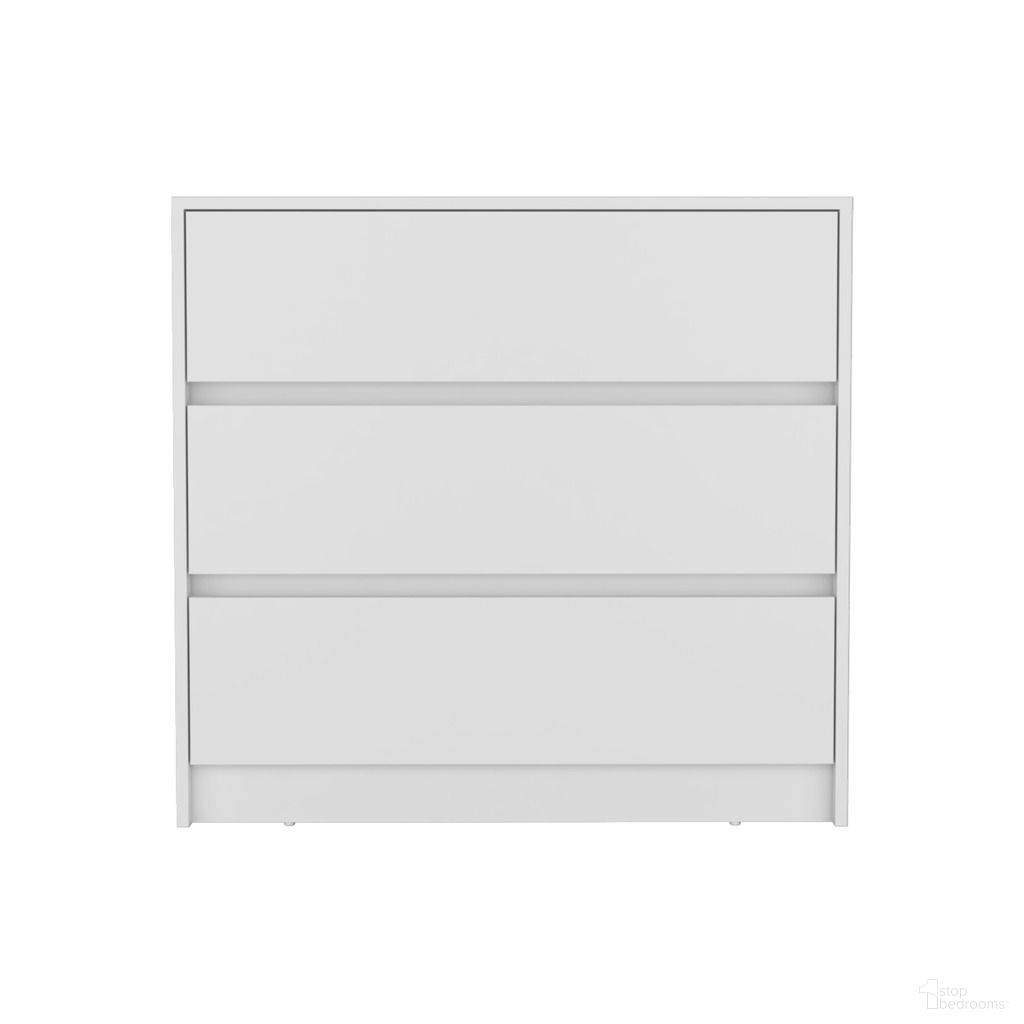 33 Inch Three Drawer Dresser In White