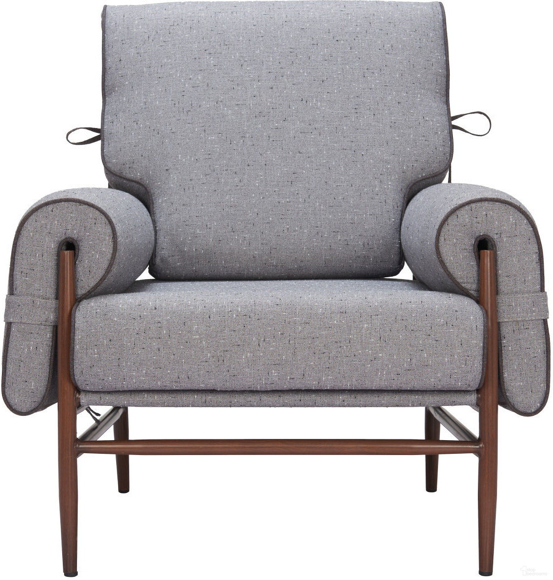 The appearance of 34 Inch Upholstered Arm Chair In Brown and Gray designed by Homeroots in the transitional interior design. This brown and gray piece of furniture was selected by 1StopBedrooms from to add a touch of cosiness and style into your home. Sku: 572297. Material: Fabric.