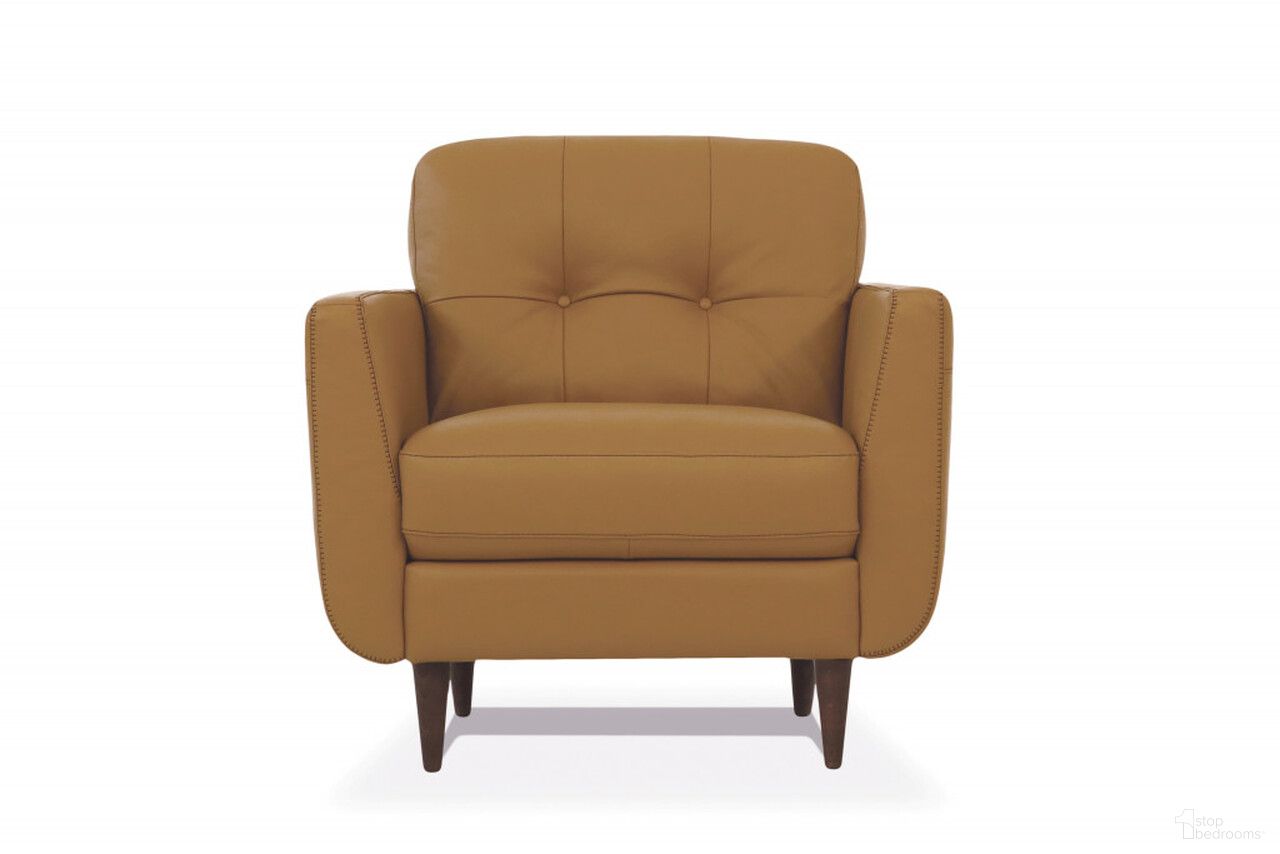 The appearance of 35 Inch Genuine Leather Tufted Arm Chair In Black and Camel designed by Homeroots in the transitional interior design. This black and camel piece of furniture was selected by 1StopBedrooms from to add a touch of cosiness and style into your home. Sku: 515765. Material: Genuine Leather.