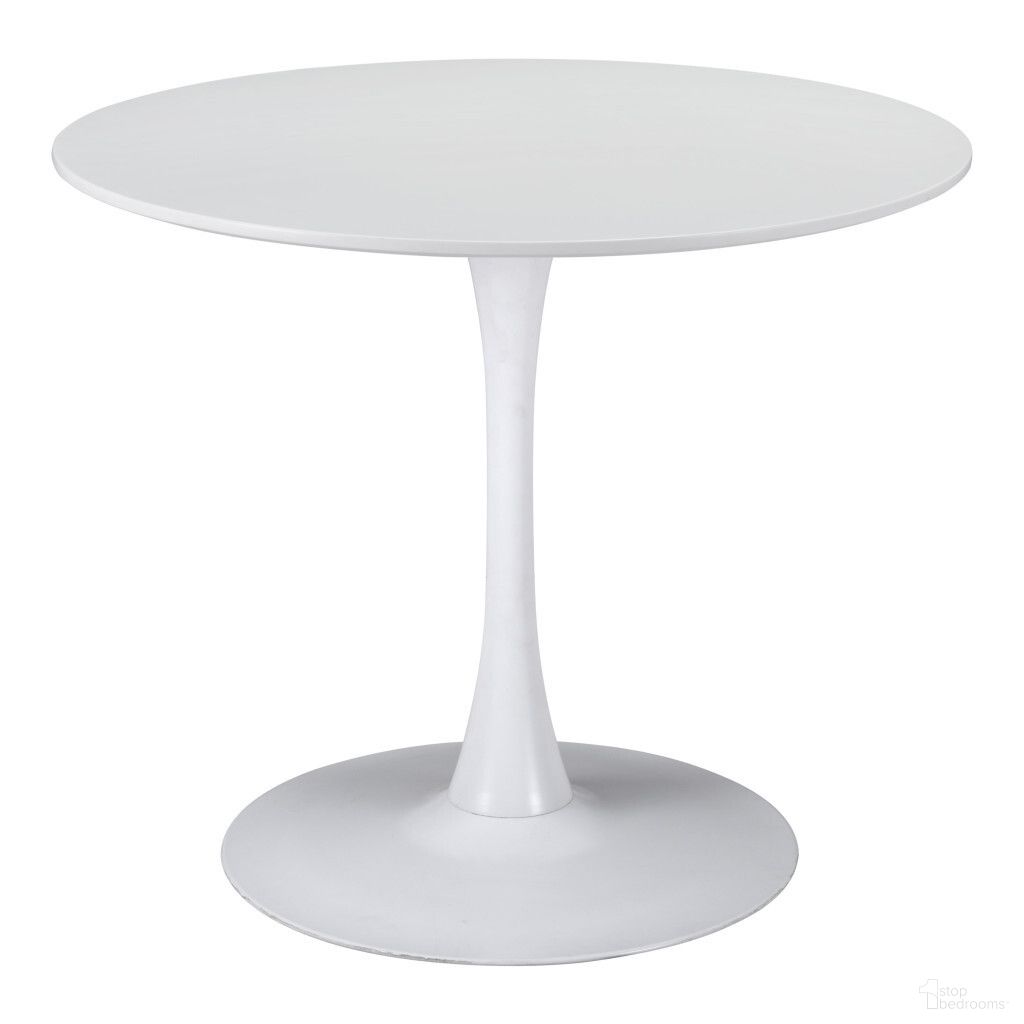 The appearance of 35 Inch Steel Pedestal Base Dining Table designed by Homeroots in the modern / contemporary interior design. This white piece of furniture  was selected by 1StopBedrooms from  to add a touch of cosiness and style into your home. Sku: 386245. Table Base Style: Pedestal. Table Top Shape: Round. Material: Steel. Size: 35".