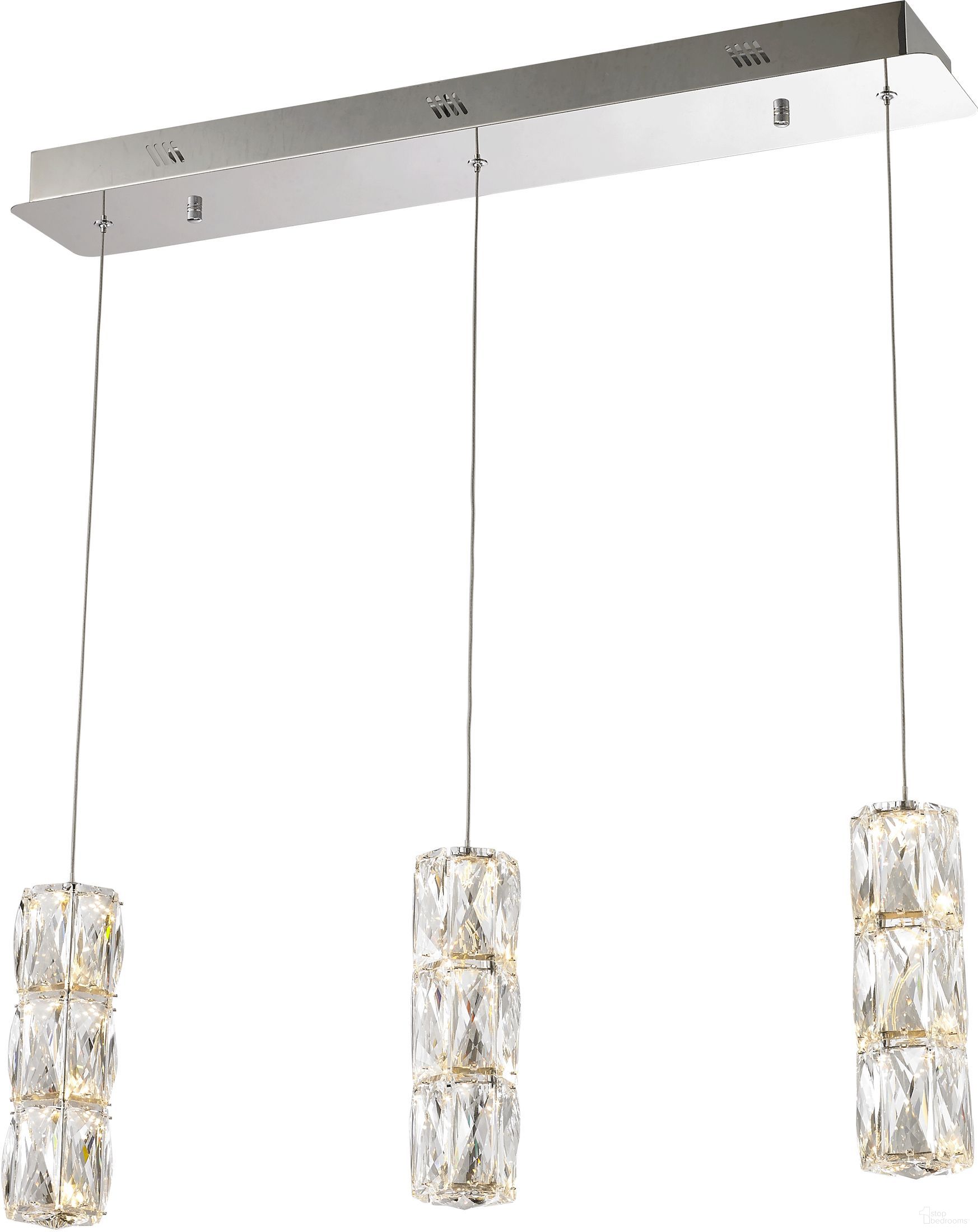 3500D3C Polaris 5" Chrome Pendant With Clear Elegant Cut Crystal Trim
