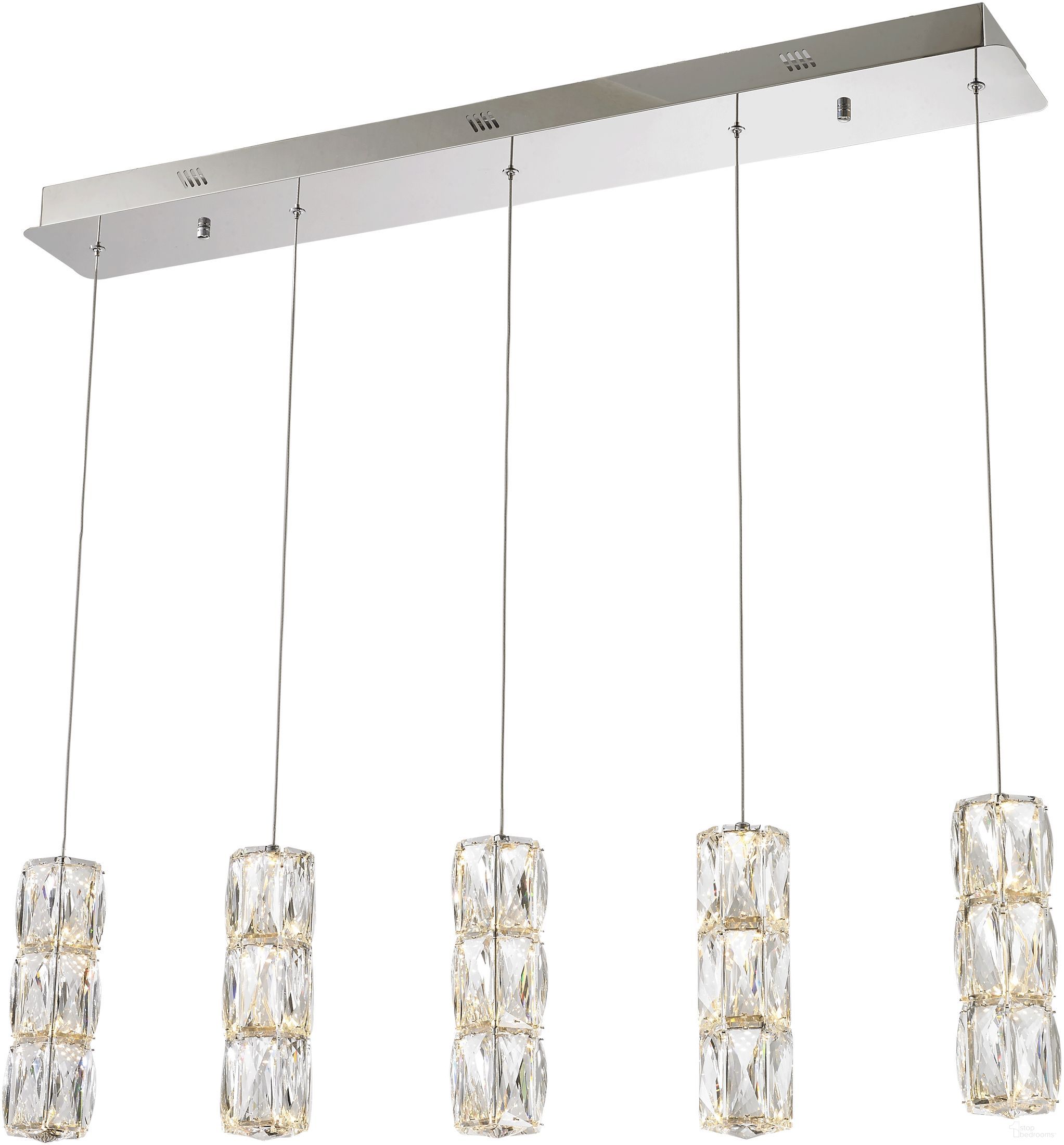 Polaris 5" Chrome Pendant With Clear Elegant Cut Crystal Trim