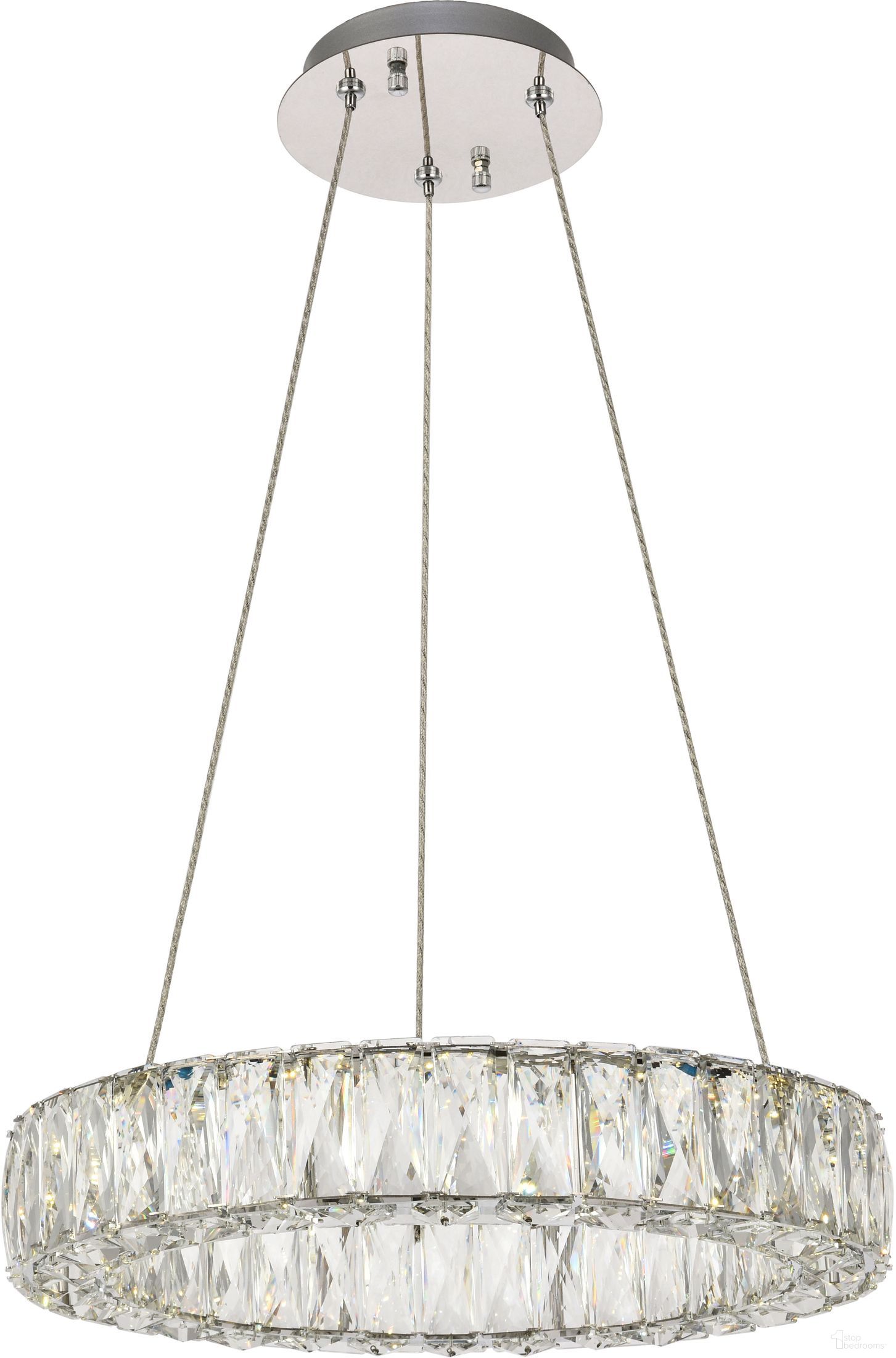 3503D17C Monroe 18" Chrome Pendant With Clear Royal Cut Crystal Trim