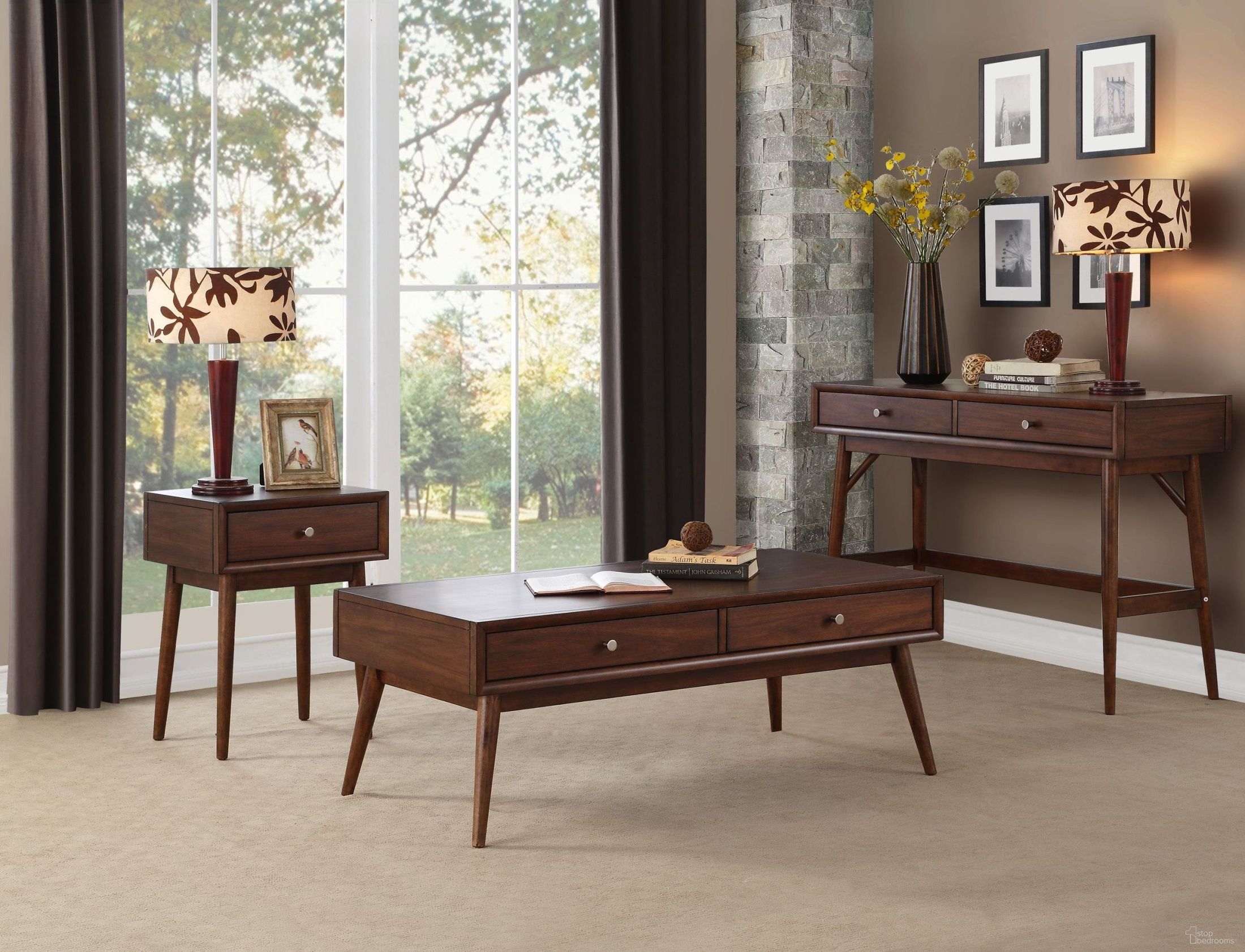 The appearance of Frolic Brown 2 Drawer Occasional Table Set designed by Homelegance in the transitional interior design. This brown piece of furniture was selected by 1StopBedrooms from Frolic Collection to add a touch of cosiness and style into your home. Sku: 3590-30;3590-04. Material: Wood.