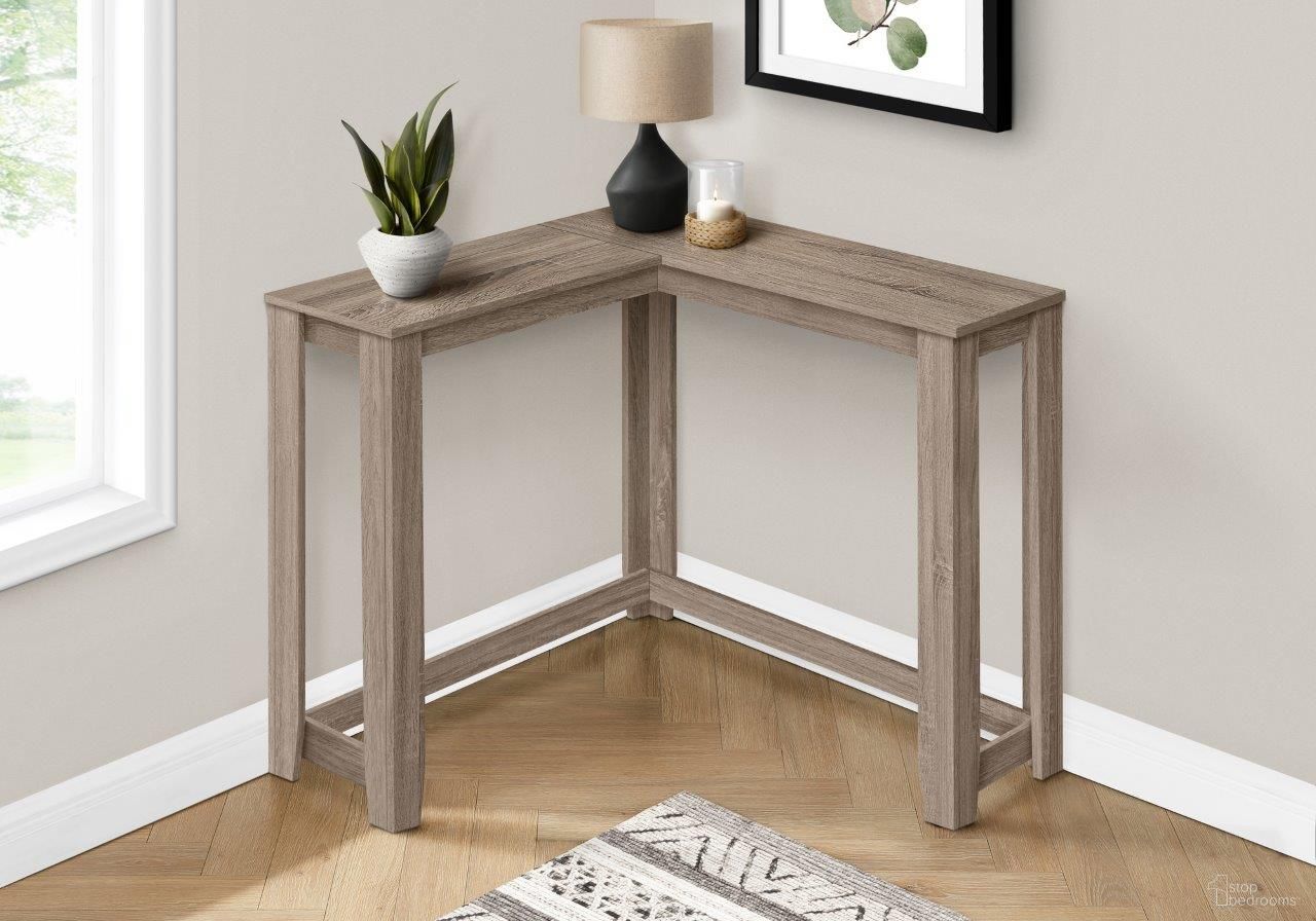 36 Inch Dark Taupe Corner Console