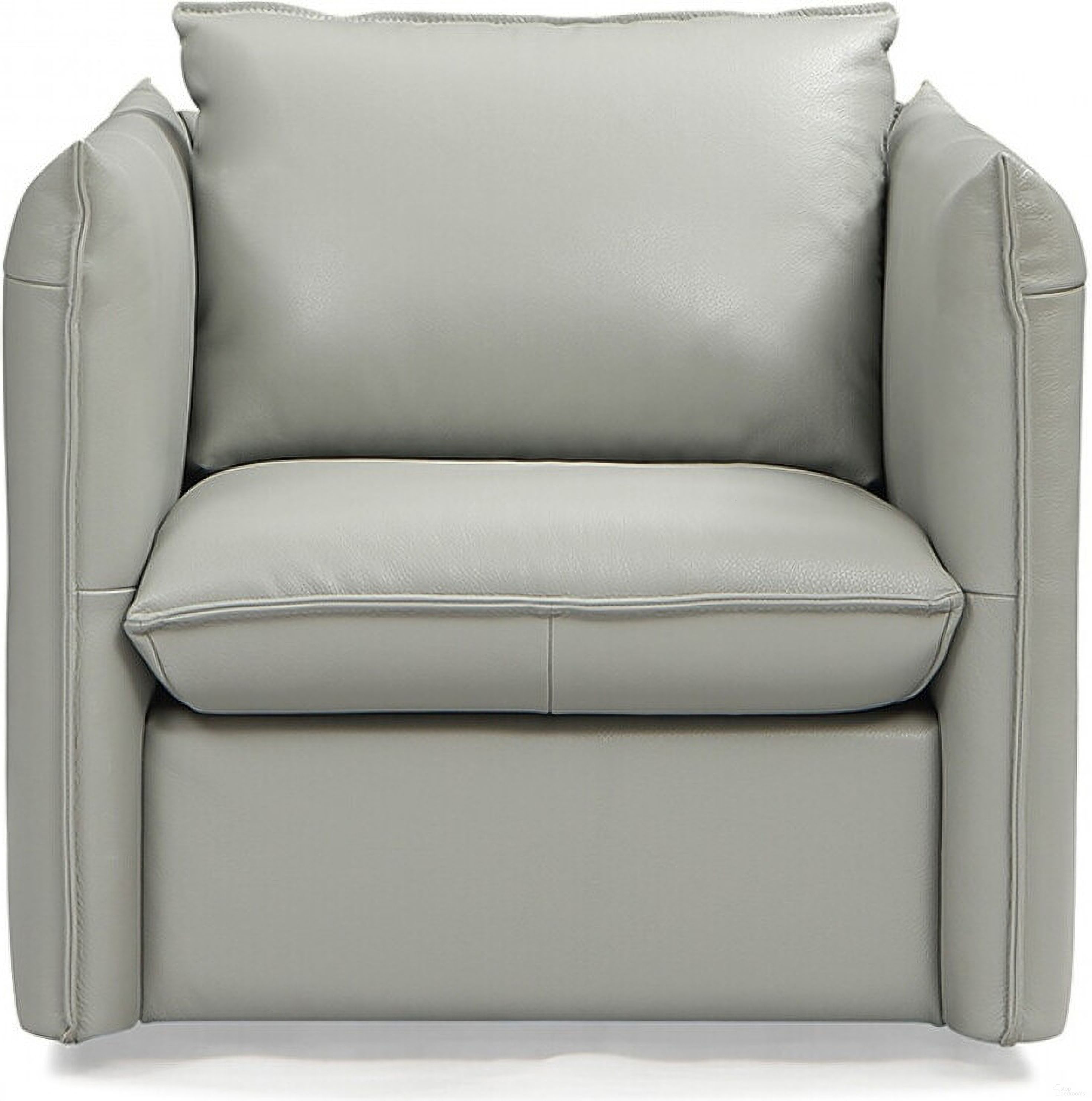 The appearance of 36 Inch Genuine Leather Swivel Lounge Chair In Grey and Silver designed by Homeroots in the modern / contemporary interior design. This grey and silver piece of furniture  was selected by 1StopBedrooms from  to add a touch of cosiness and style into your home. Sku: 482826. Material: Genuine Leather.