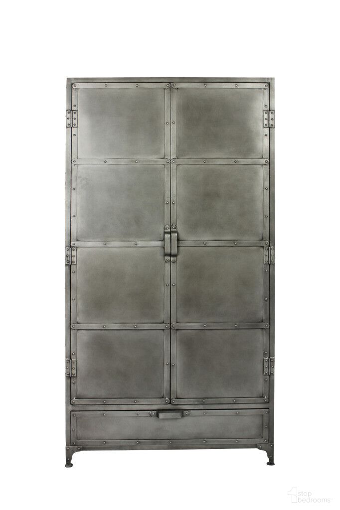 The appearance of 36 Inch Iron Drawer Combo Dresser In Silver designed by Homeroots in the modern / contemporary interior design. This silver piece of furniture  was selected by 1StopBedrooms from  to add a touch of cosiness and style into your home. Sku: 489222. Material: Iron.