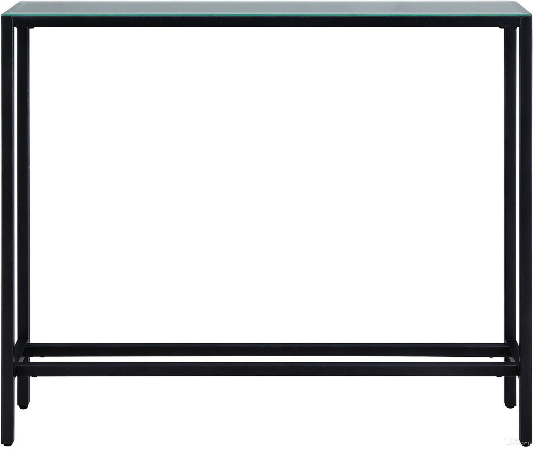 36 Inch Mirrored Glass Console Table In Black