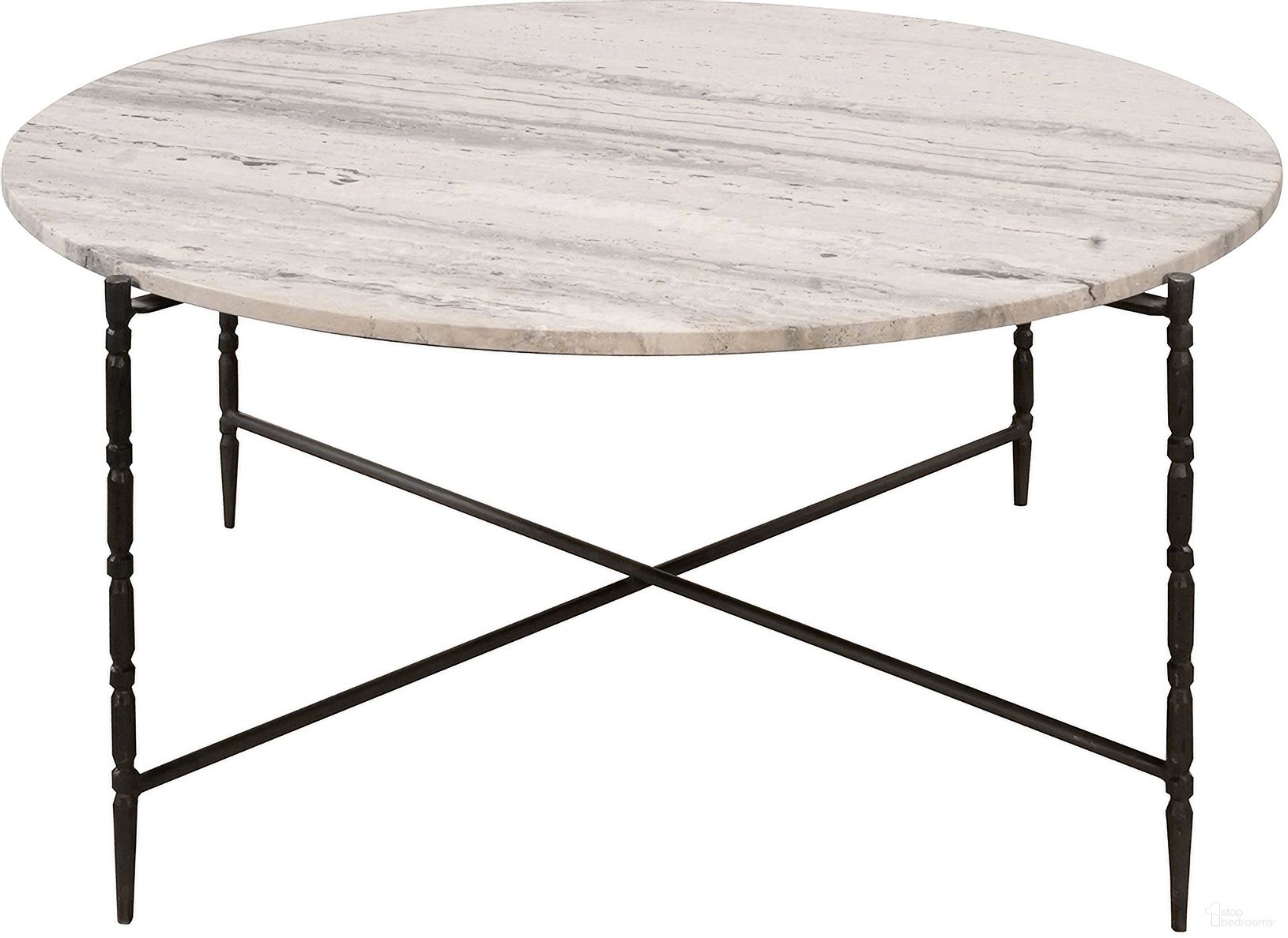 The appearance of 36 Inch Round Cocktail/Coffee Table In Black and Gray designed by Crestview Collection in the transitional interior design. This black and gray piece of furniture was selected by 1StopBedrooms from to add a touch of cosiness and style into your home. Sku: CVFNR5230. Material: Marble.