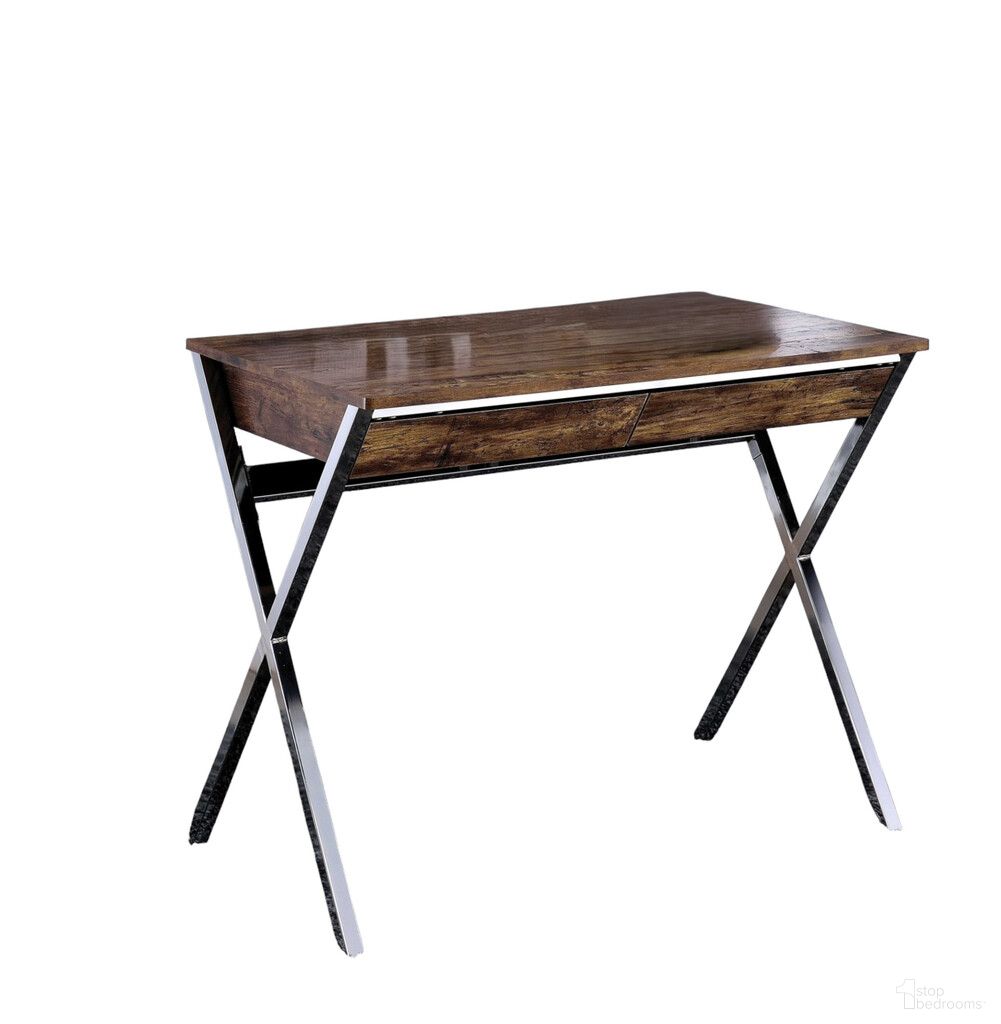The appearance of 36 Inch Writing Desk with Two Drawers In Silver and Brown designed by Homeroots in the modern / contemporary interior design. This silver and brown piece of furniture was selected by 1StopBedrooms from to add a touch of cosiness and style into your home. Sku: 286397. Material: Wood.
