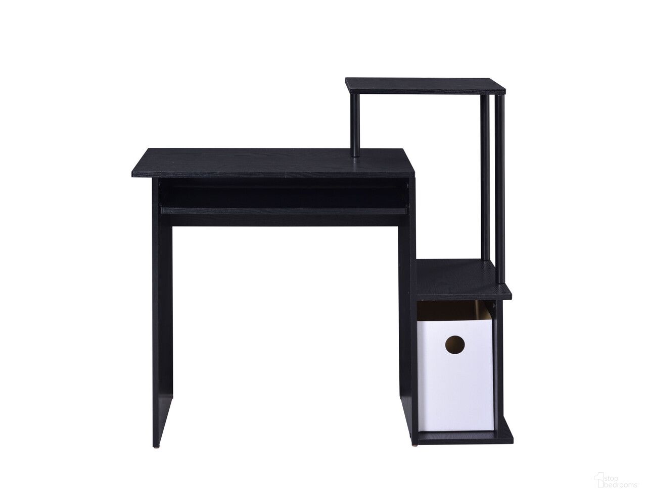 The appearance of 37 Inch Computer Desk In Black designed by Homeroots in the modern / contemporary interior design. This black piece of furniture  was selected by 1StopBedrooms from  to add a touch of cosiness and style into your home. Sku: 491434.